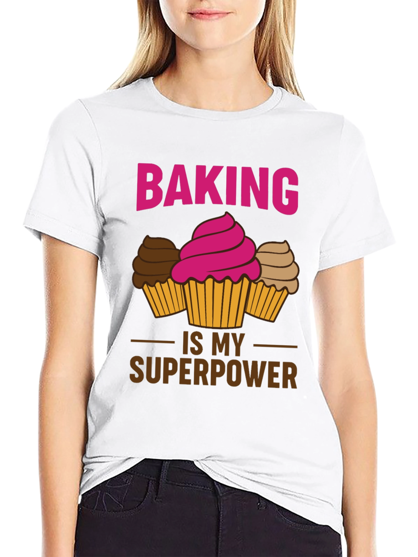 Black Baking is My Superpower Graphic T-Shirt view 9
