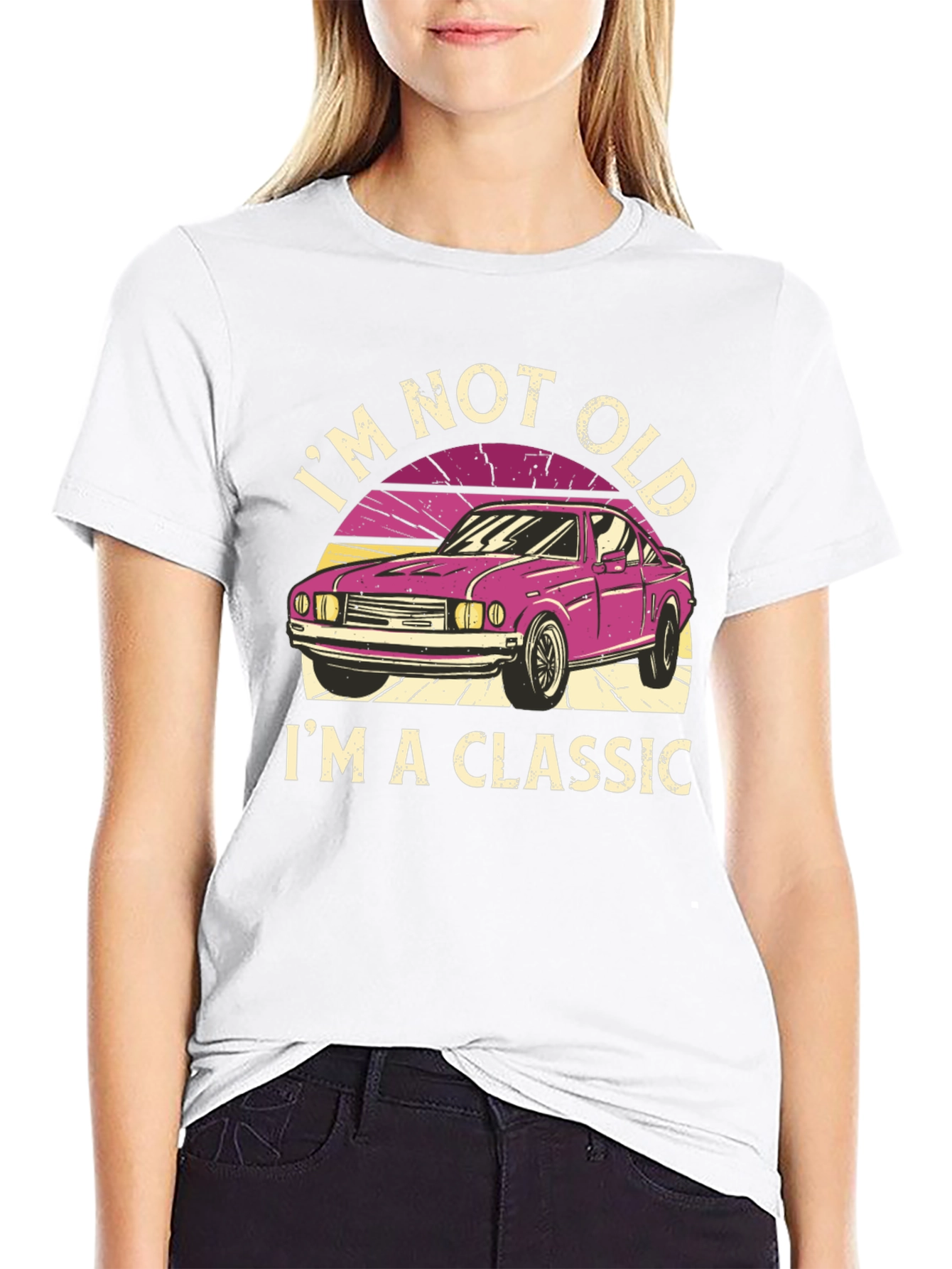 Black Classic Car T-Shirt: I'm Not Old, I'm a Classic view 9