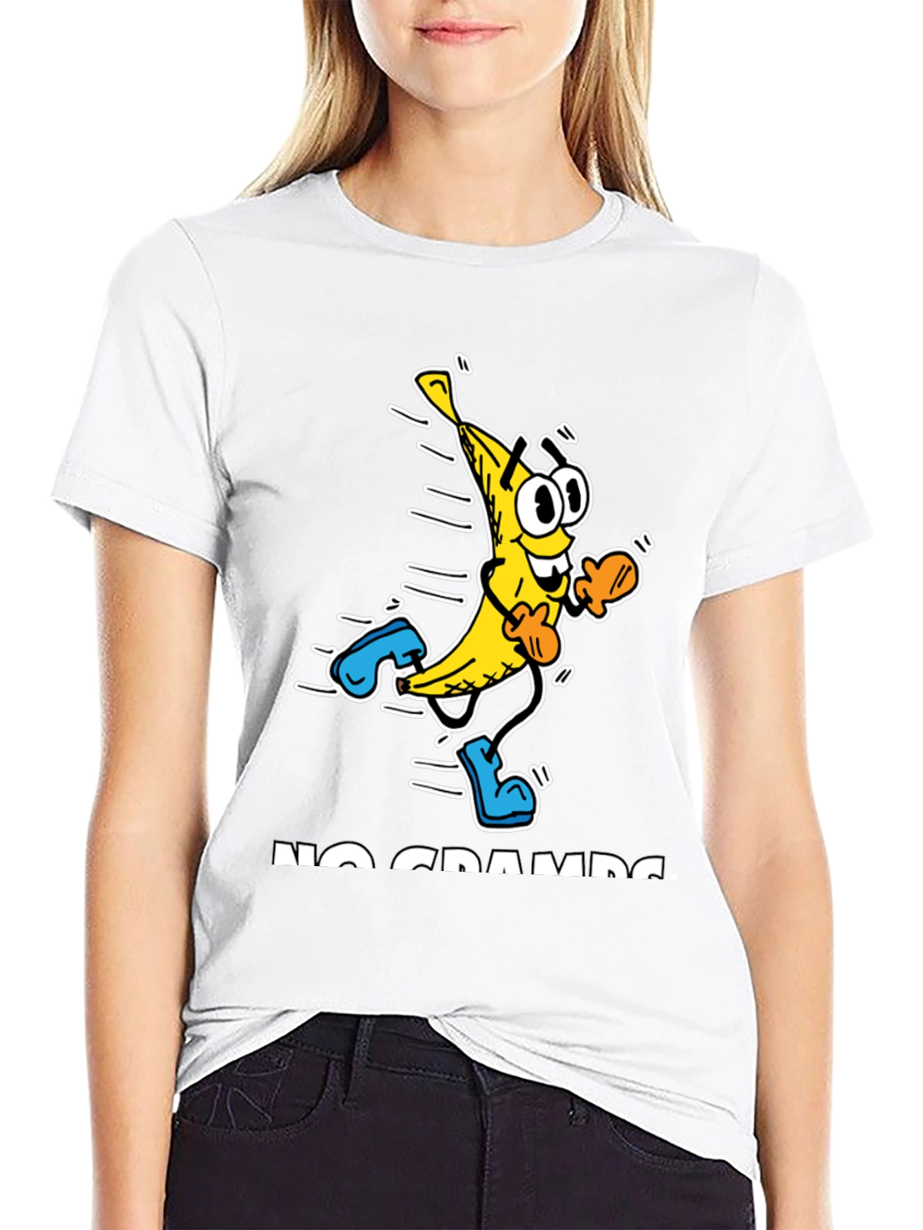 Black No Cramps Banana Running Graphic T-Shirt view 9