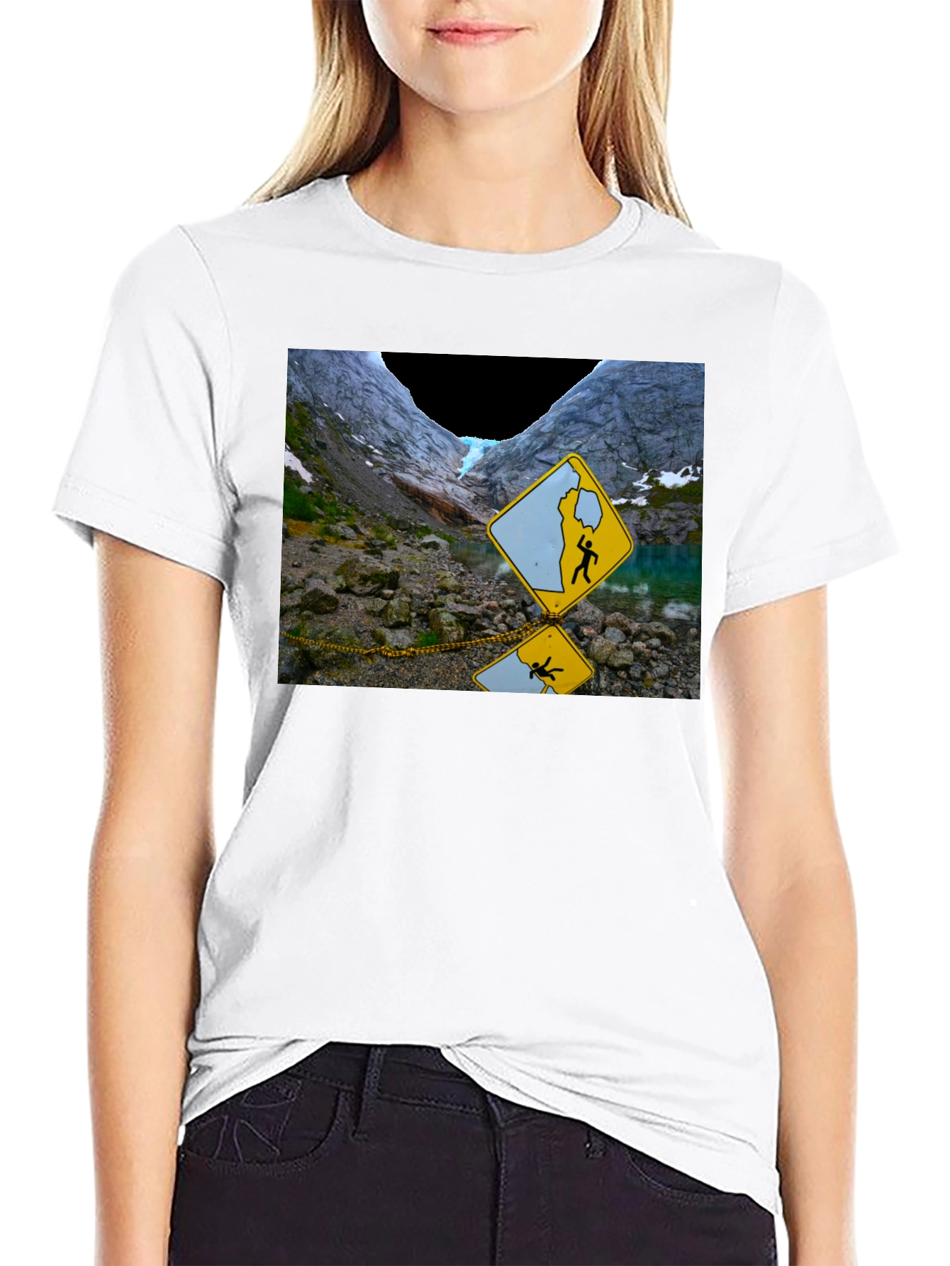 Black Glacier Hazard T-Shirt - Unique Design view 9