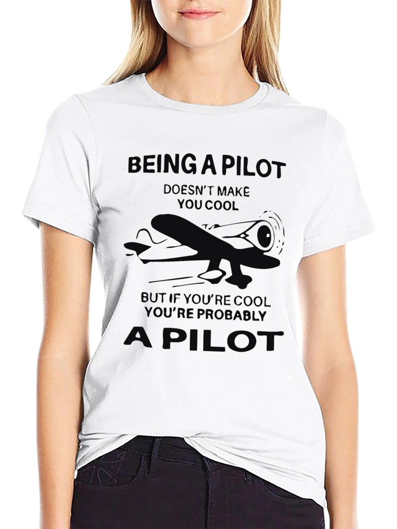 Black Pilot Coolness T-Shirt - Airplane Humor view 9