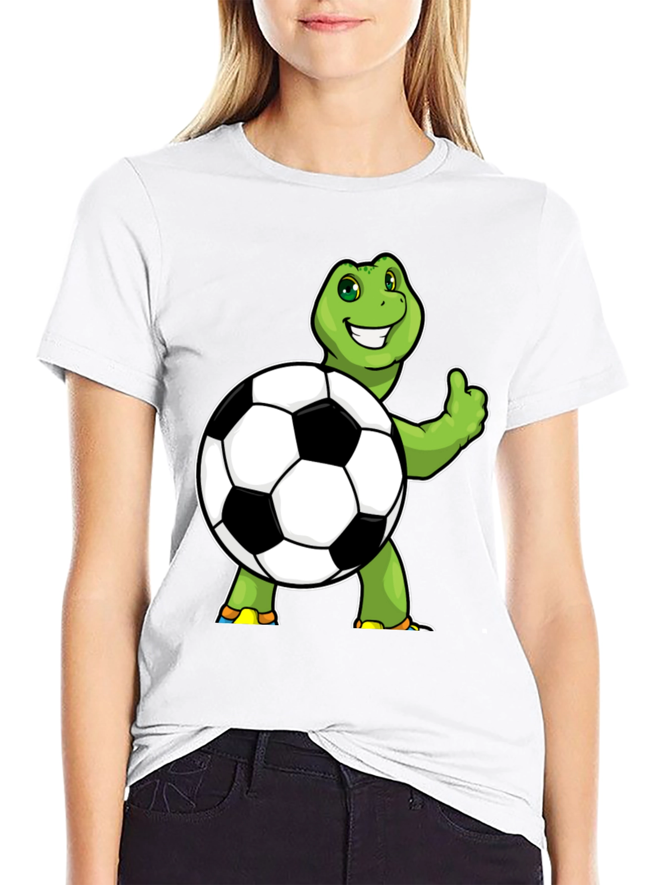 Black Turtle Soccer Ball Graphic Tee - Black Cotton view 9