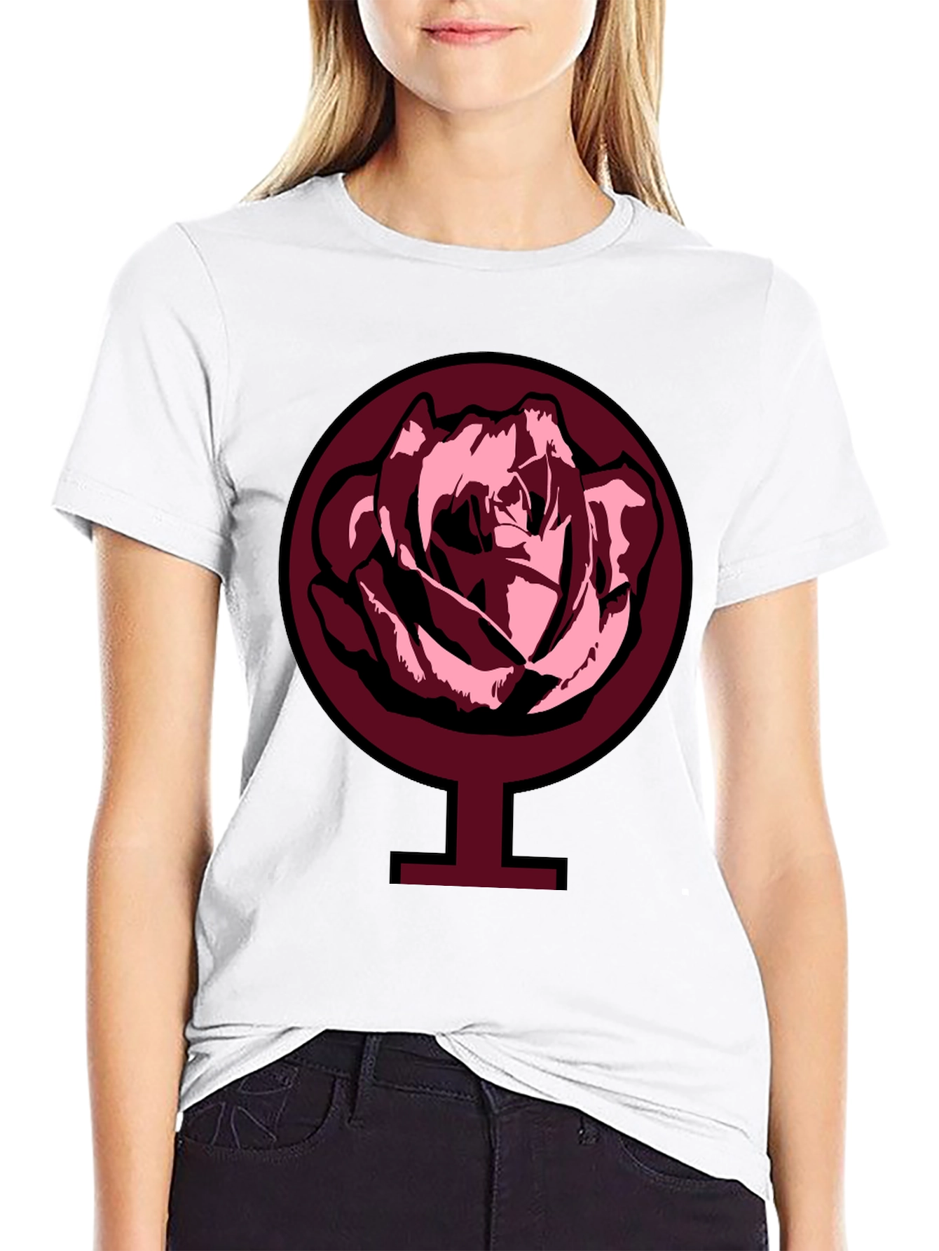 Black Rose Venus Symbol Graphic Tee - Black view 9