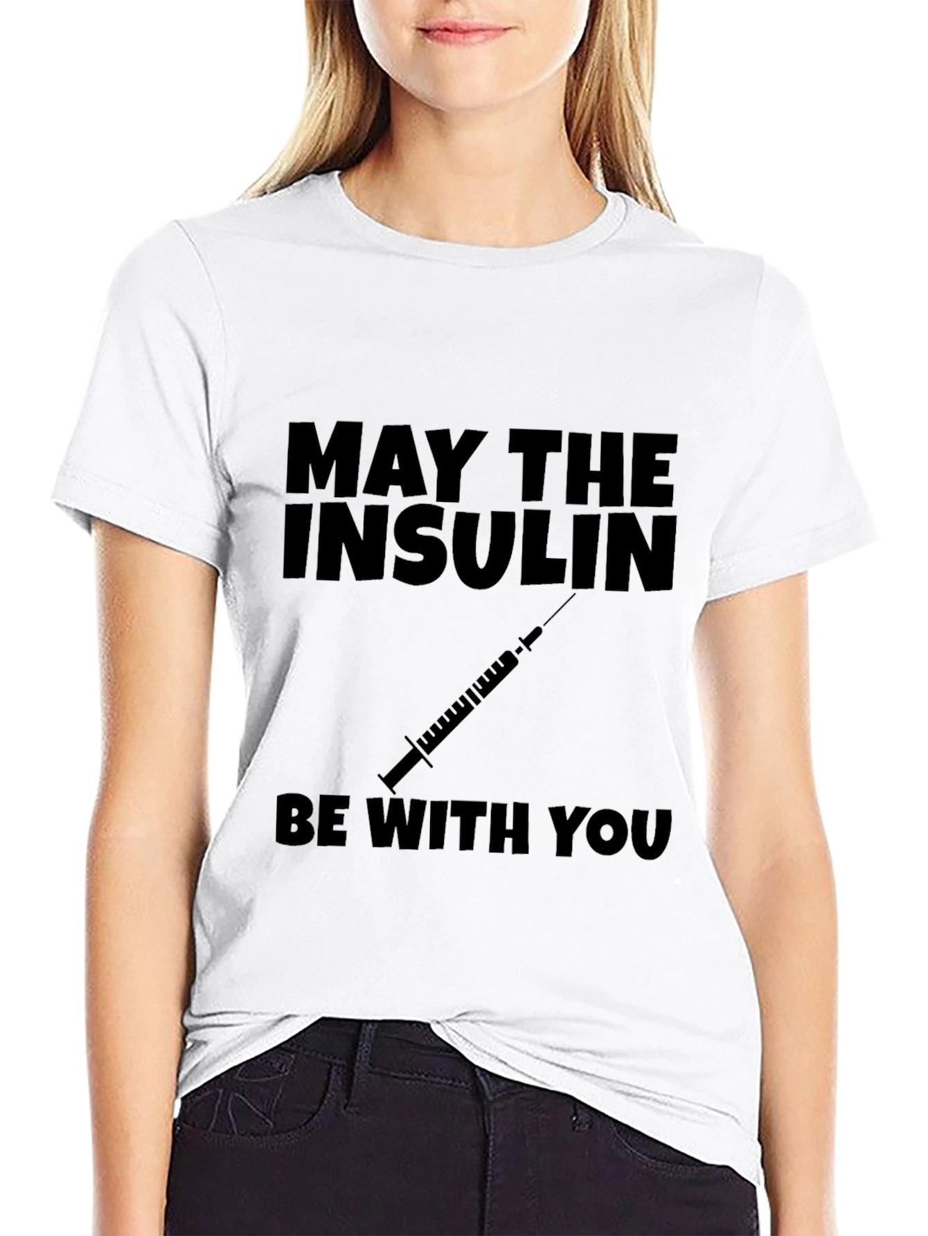 Black May The Insulin Be With You - Black T-Shirt view 9
