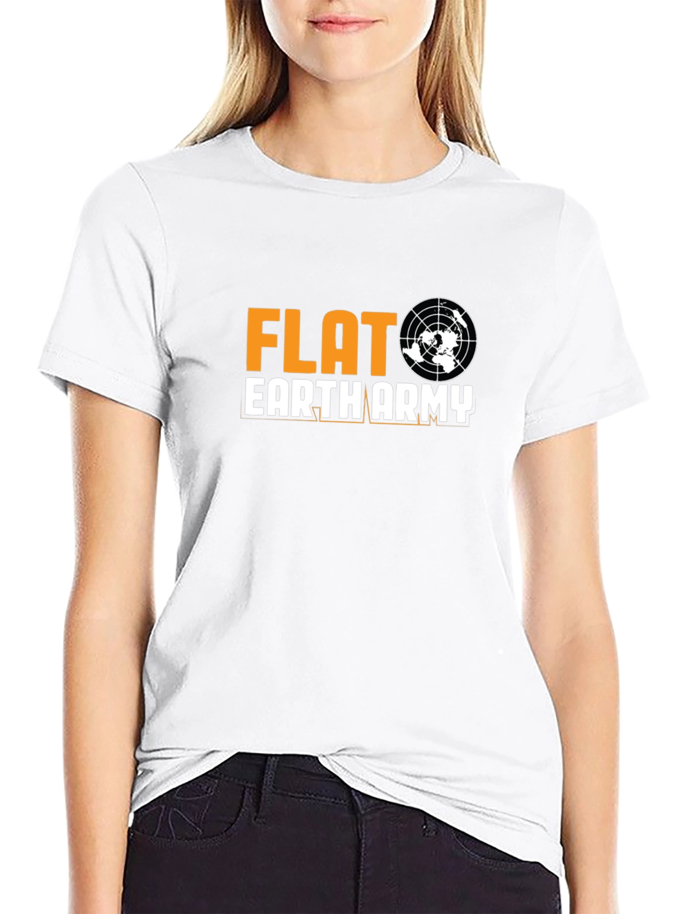 Black Flat Earth Army Graphic T-Shirt view 9