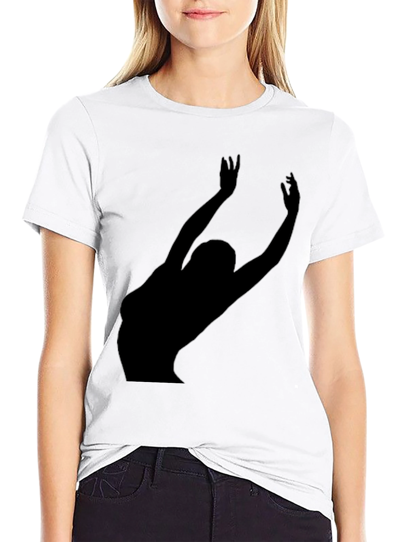 Black Silhouette Graphic Tee - Modern Black Shirt view 9