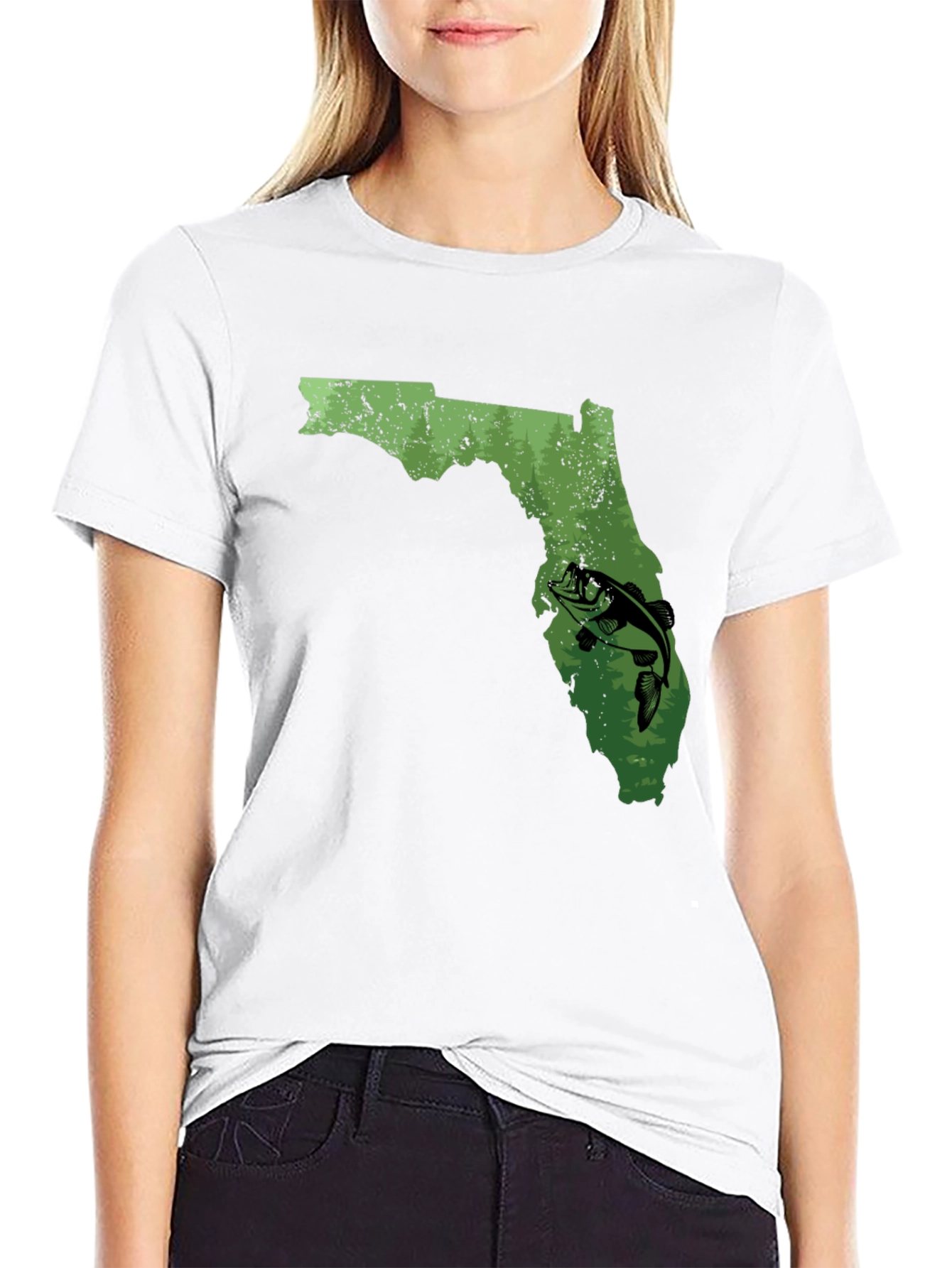 Black Florida Fishing Graphic T-Shirt view 9