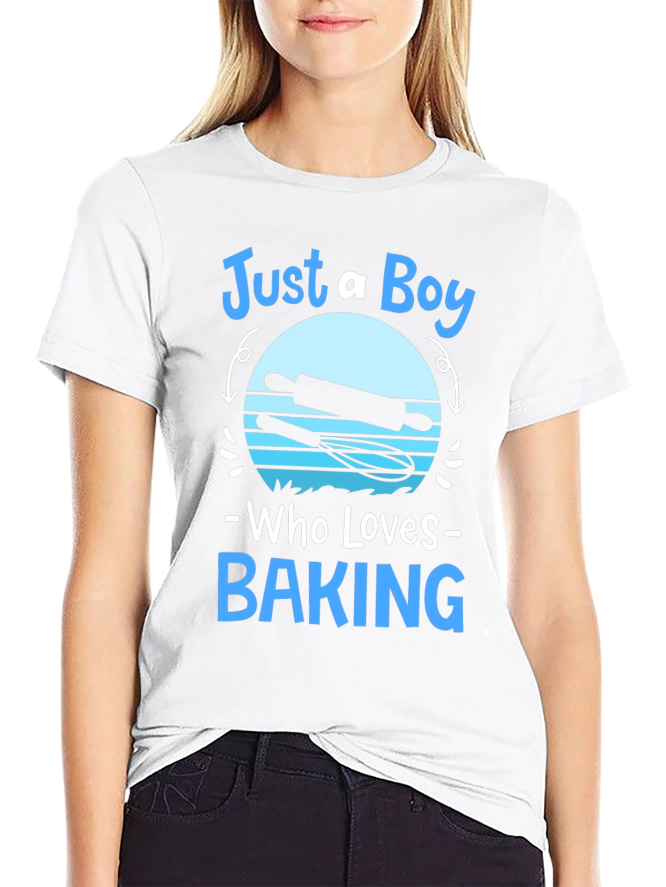 Black Just A Boy Who Loves Baking T-Shirt view 9
