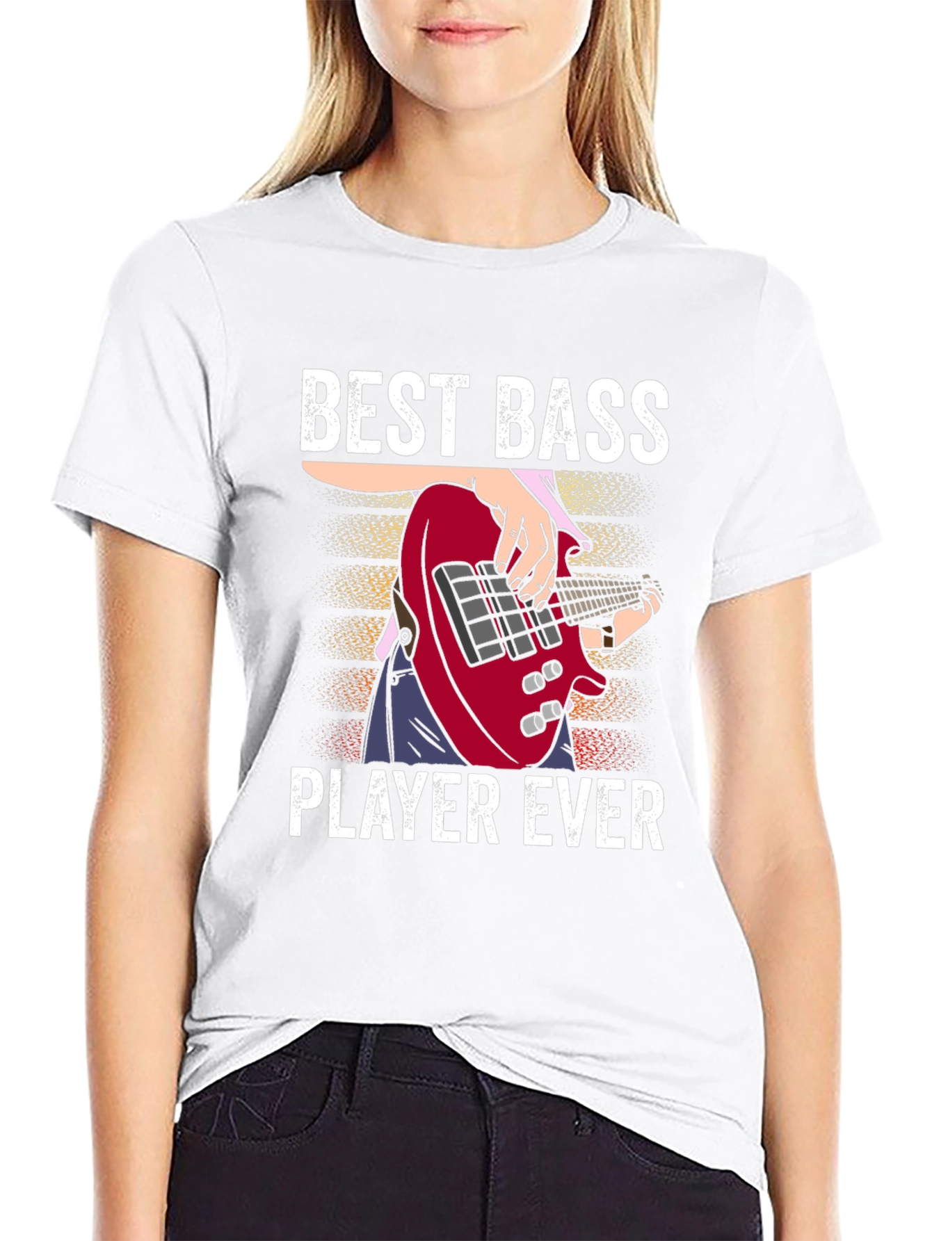 Black Best Bass Player Ever Graphic T-Shirt view 9