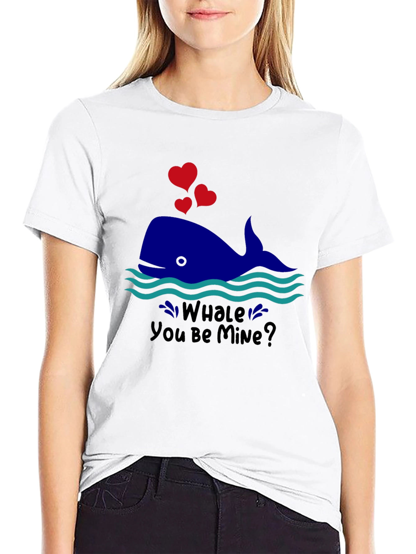 Black Whale You Be Mine Valentine's T-Shirt view 9