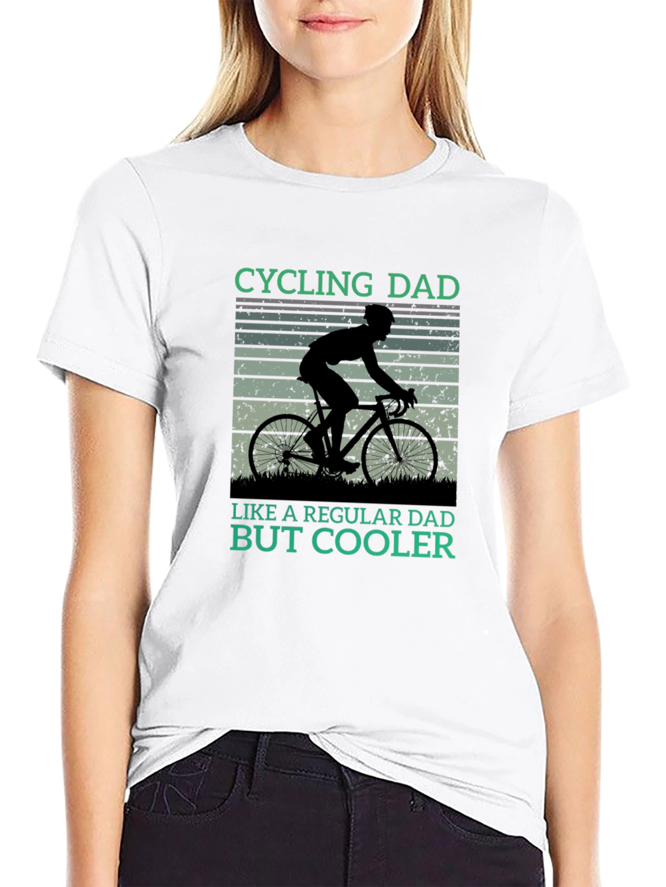 Black Cycling Dad T-Shirt - Cool Dad Style view 9