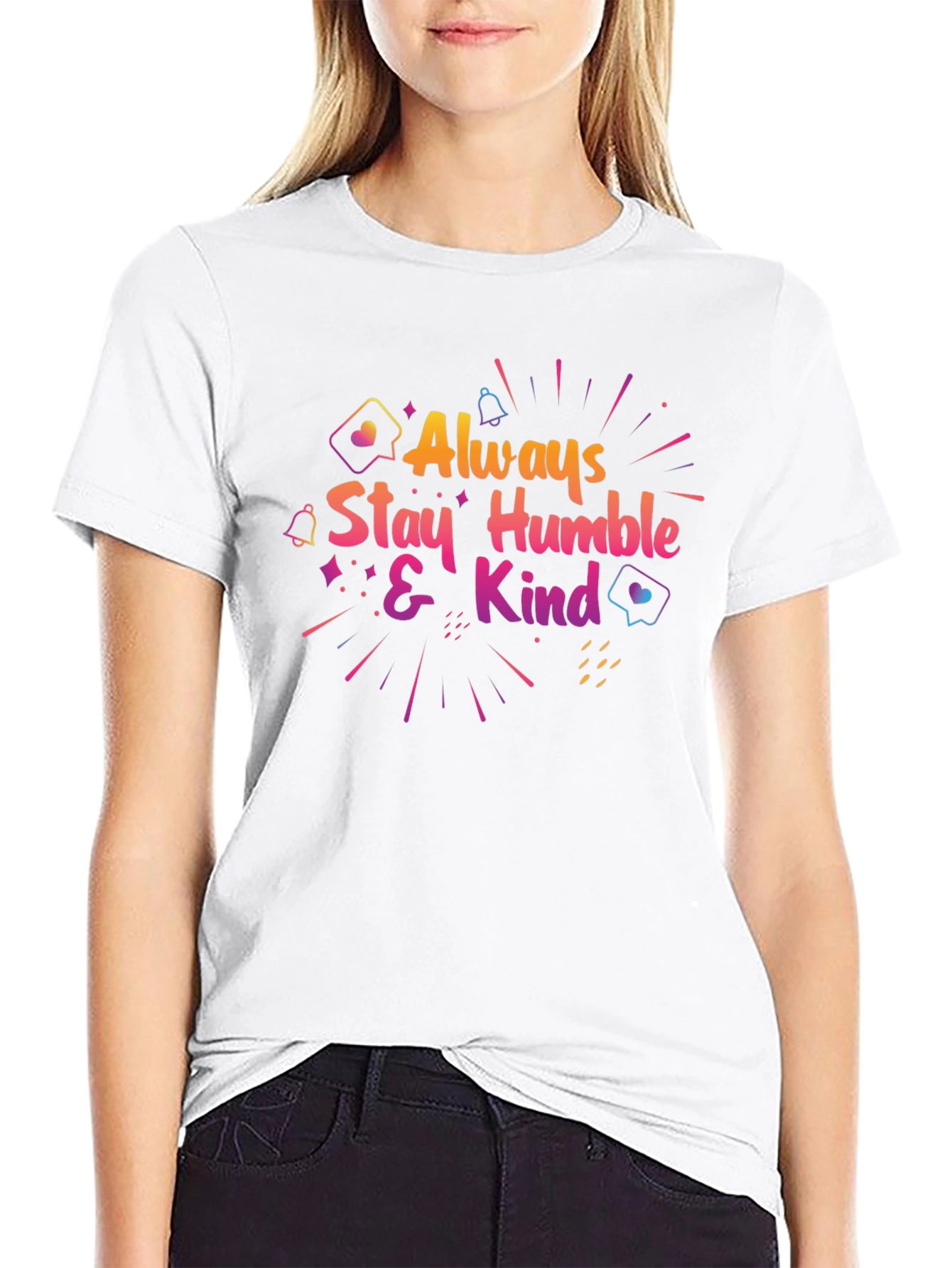 Black Always Stay Humble & Kind Graphic Tee view 9