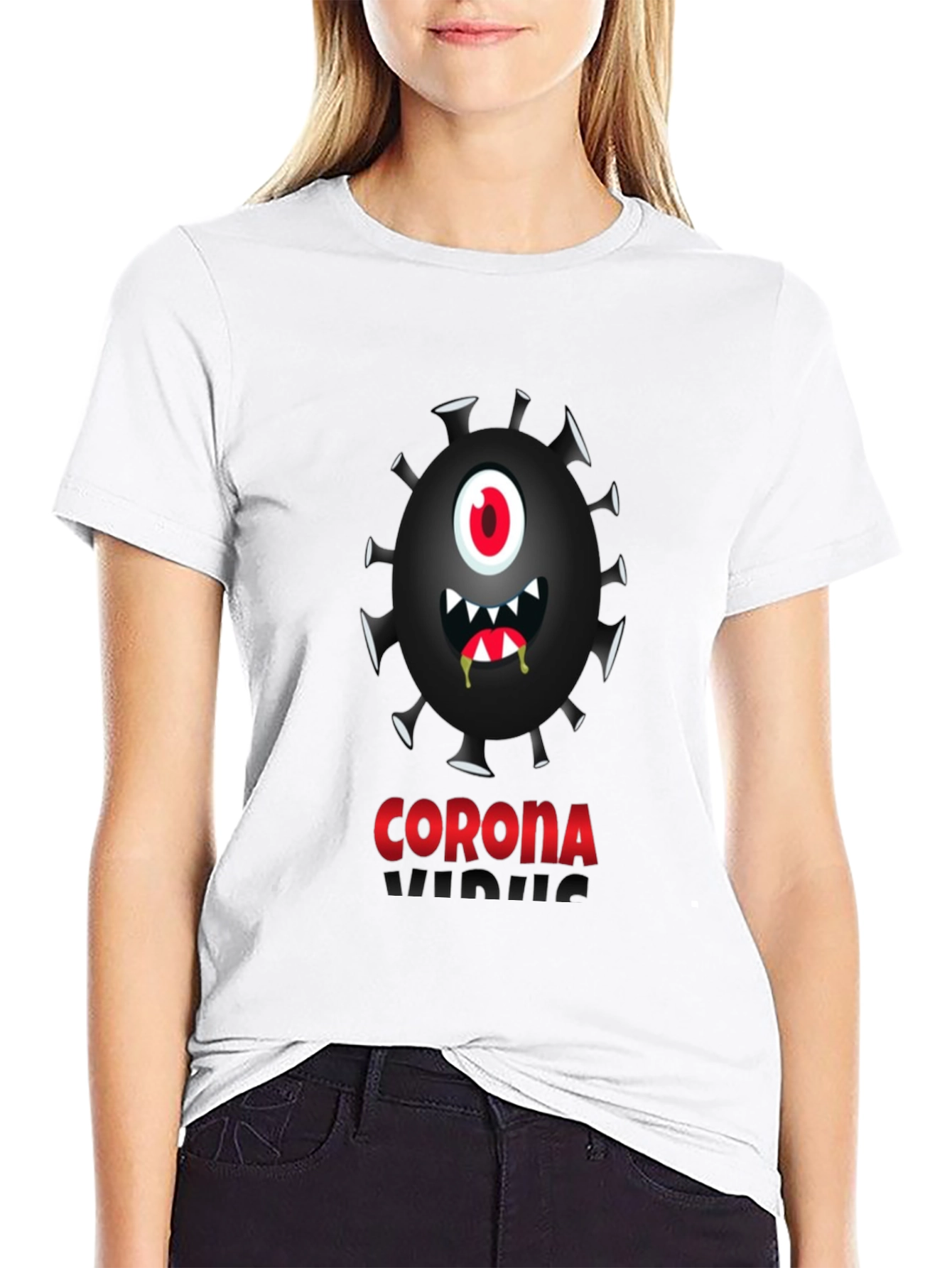 Black Corona Virus Graphic Novelty Tee view 9