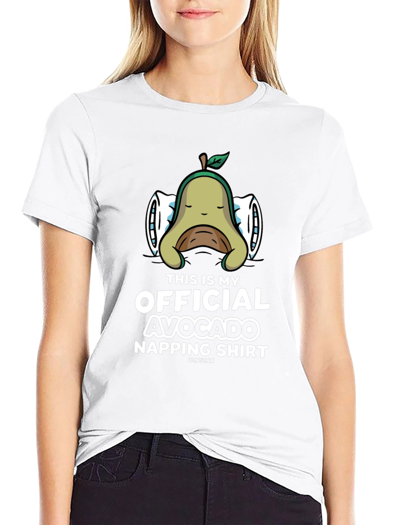 Black Avocado Napping T-Shirt - Funny Sleep Shirt view 9