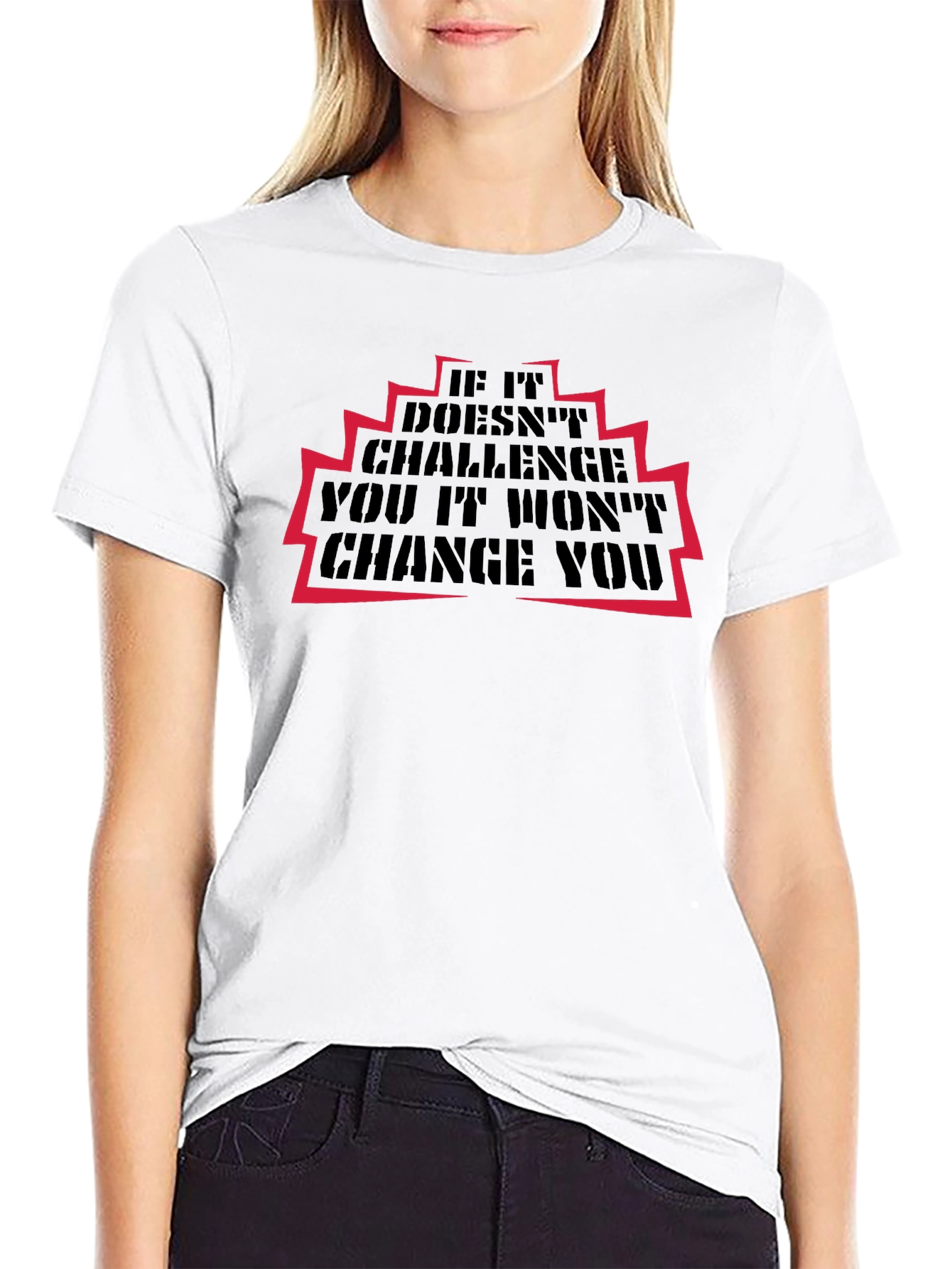 Black Motivational Graphic T-Shirt - Challenge & Change view 9