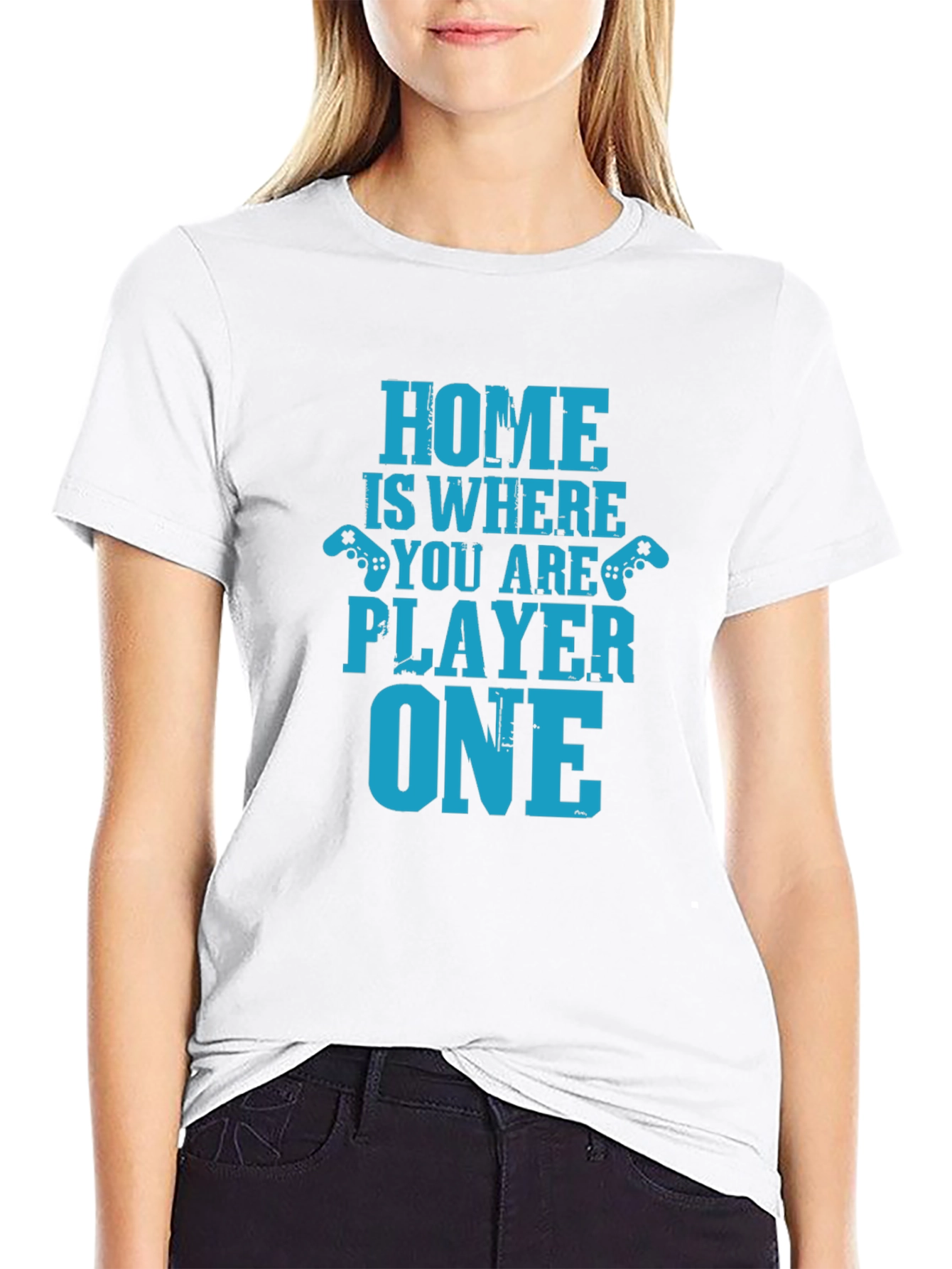 Black Home Is Where You Are Player One Black T-Shirt view 9