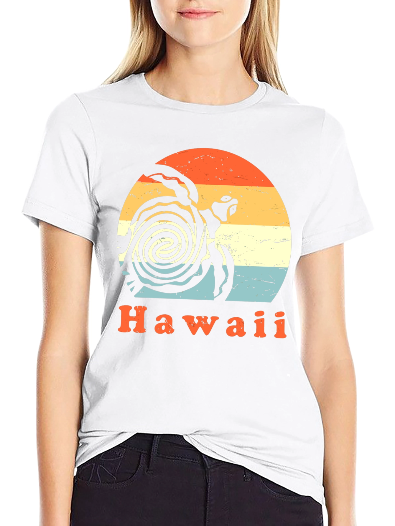 Black Retro Hawaii Turtle T-Shirt - Vintage Style view 9