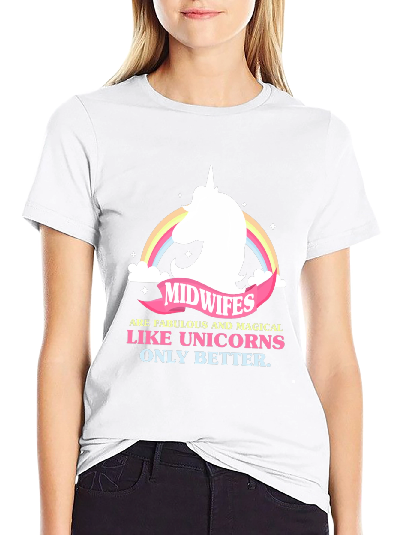 Black Magical Midwives Unicorn T-Shirt view 9
