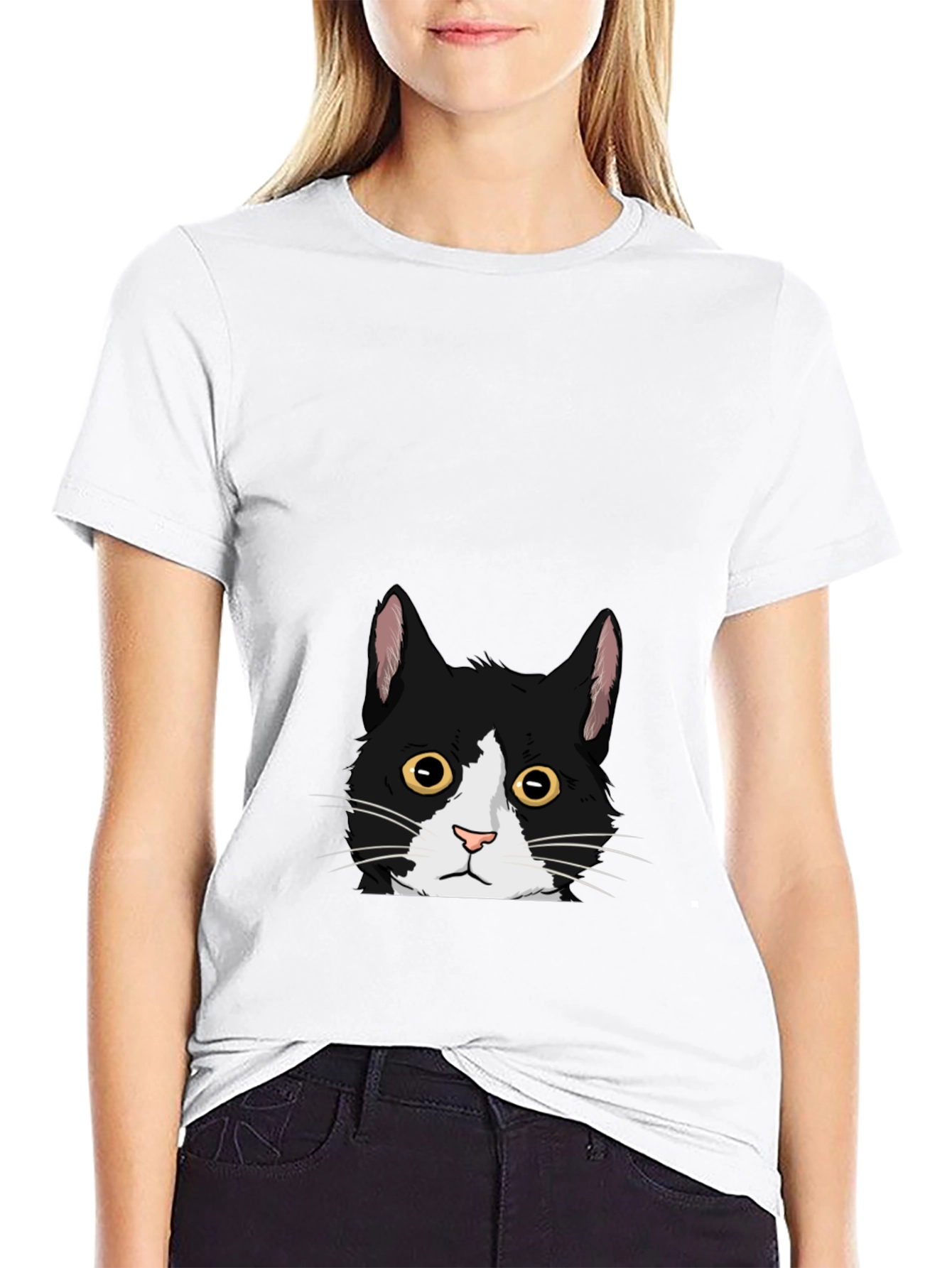 Black Black Cat Peekaboo Graphic Tee view 9