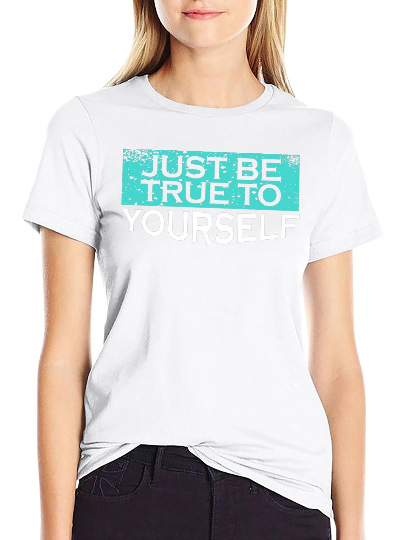 Black Just Be True To Yourself Graphic Tee view 9
