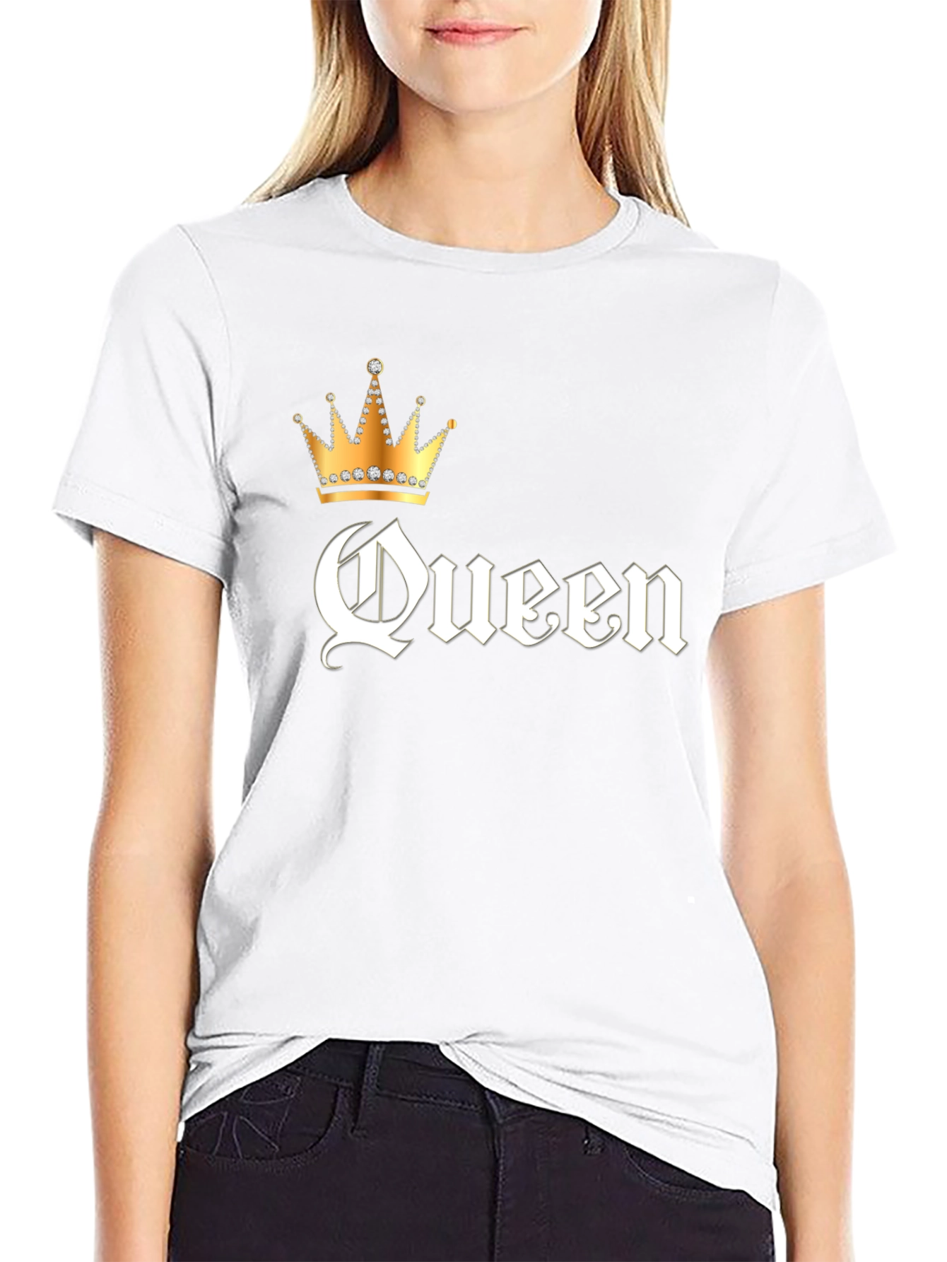 Black Queen Crown Graphic Black T-Shirt view 9