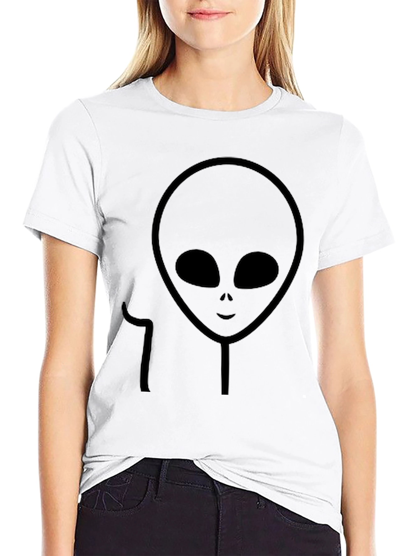 Black Black Alien Graphic Tee - Extraterrestrial Style view 9