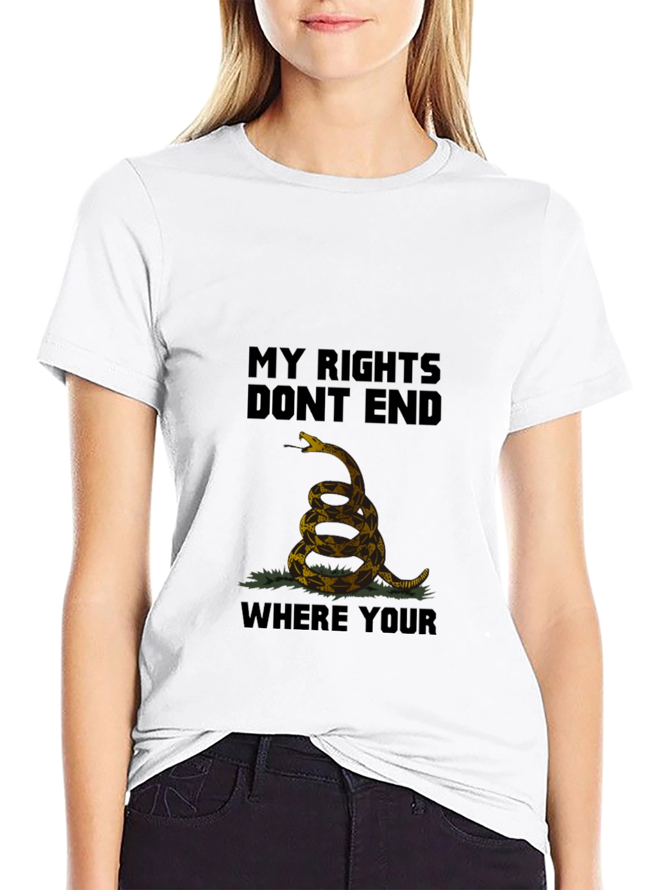 Black My Rights Don't End Snake Tee view 9
