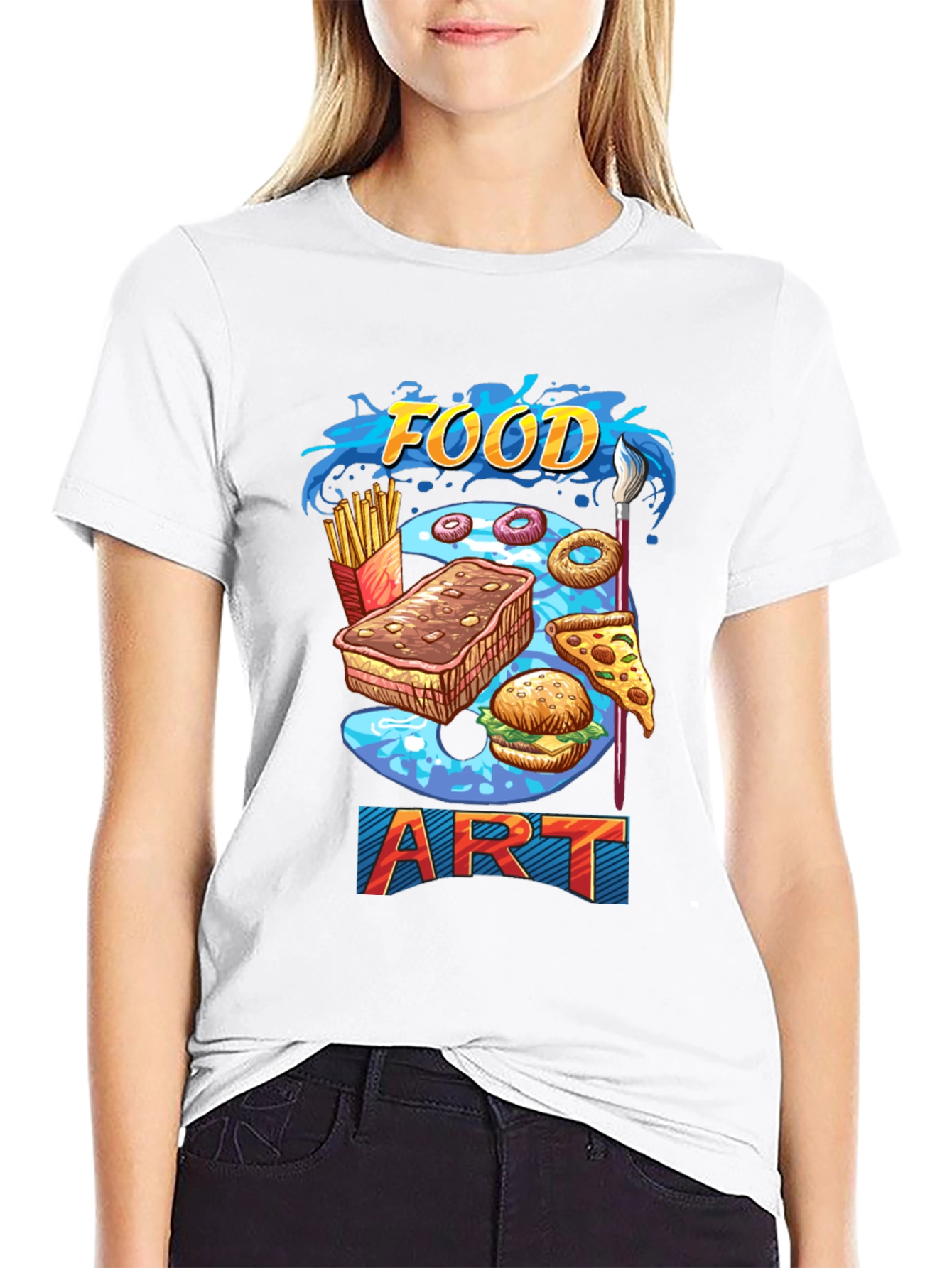 Black Food Art Graphic T-Shirt view 9