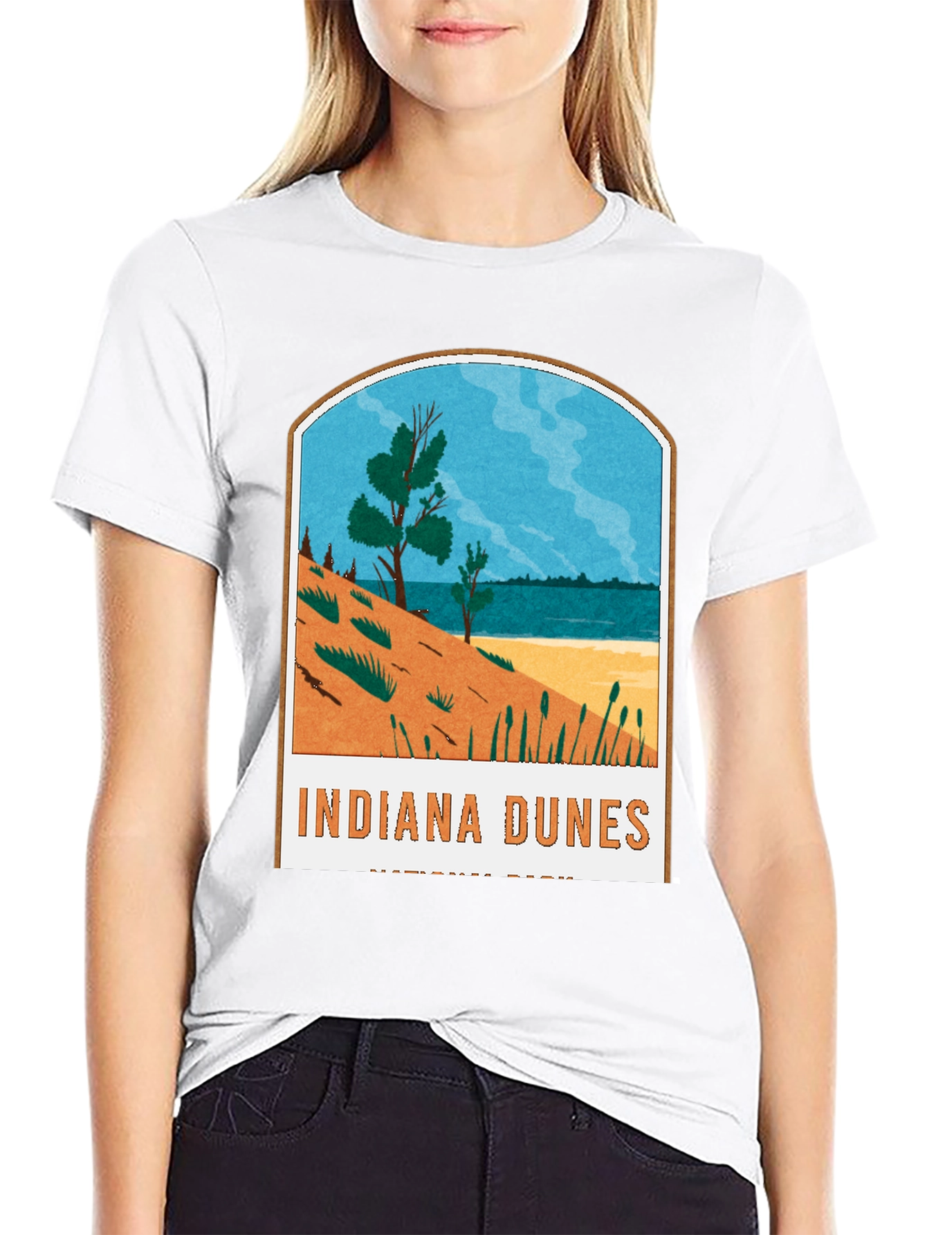 Black Indiana Dunes National Park Graphic Tee view 9