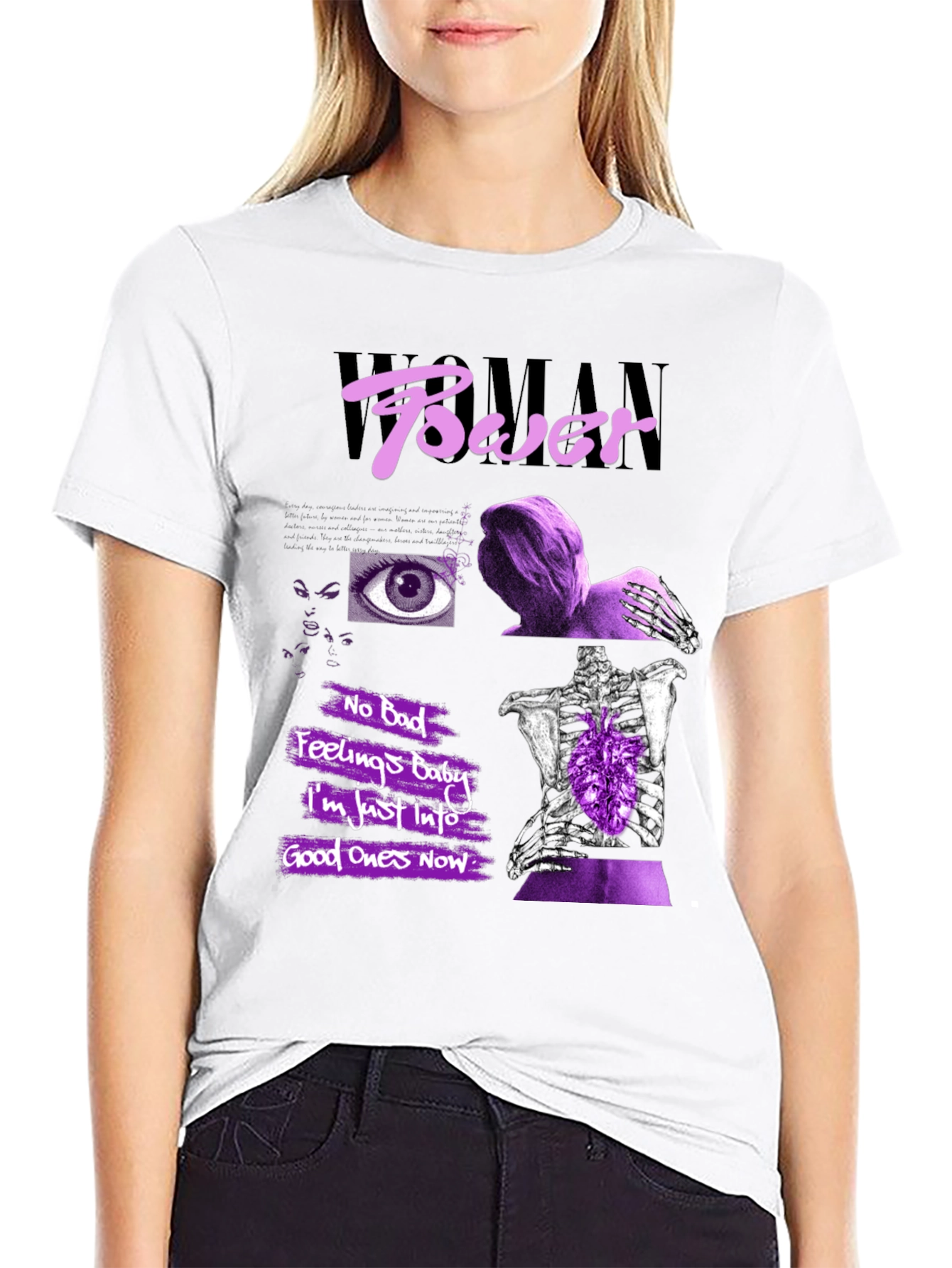 Woman Power Graphic Print T-Shirt - 9
