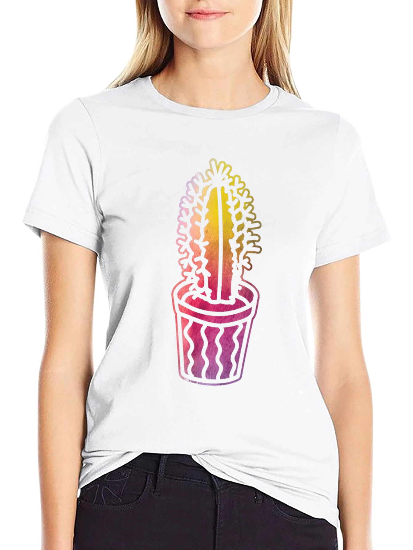 Black Cactus Graphic Tee - Trendy Plant Lover Shirt view 9