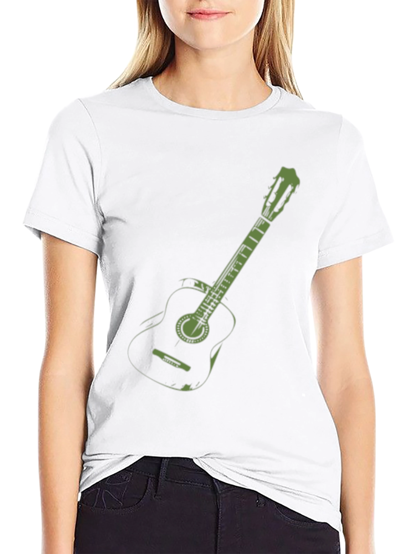 Black Guitar Graphic T-Shirt - Black view 9