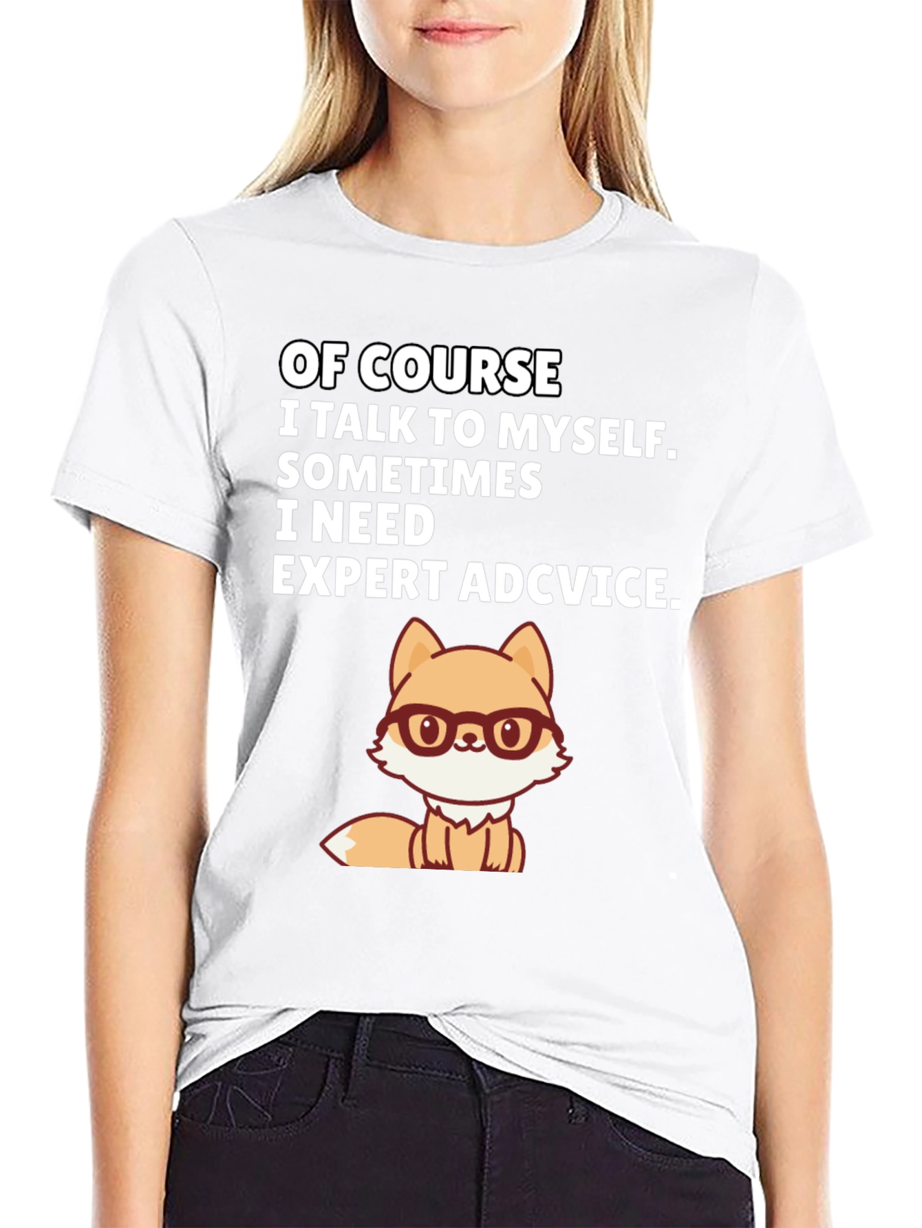 Black Funny Fox Expert Advice Graphic Tee view 9
