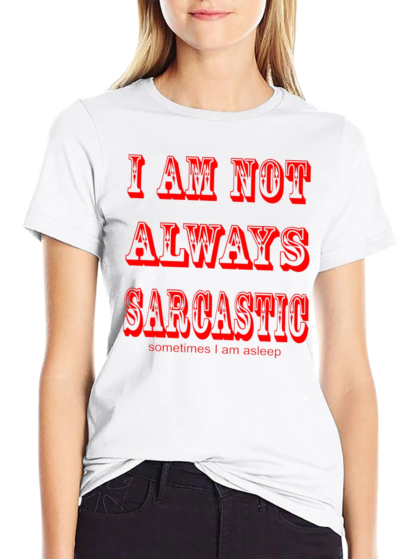 Black Sarcastic Humor Graphic Tee - Black view 9