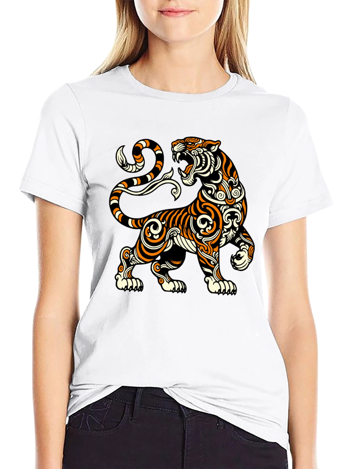 Black Tiger Graphic T-Shirt - Black view 9