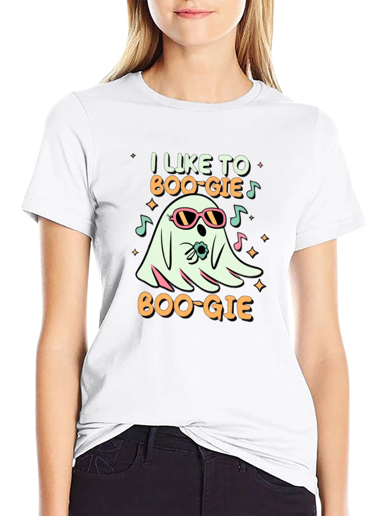 Black I Like To Boo-gie Ghost T-Shirt view 9