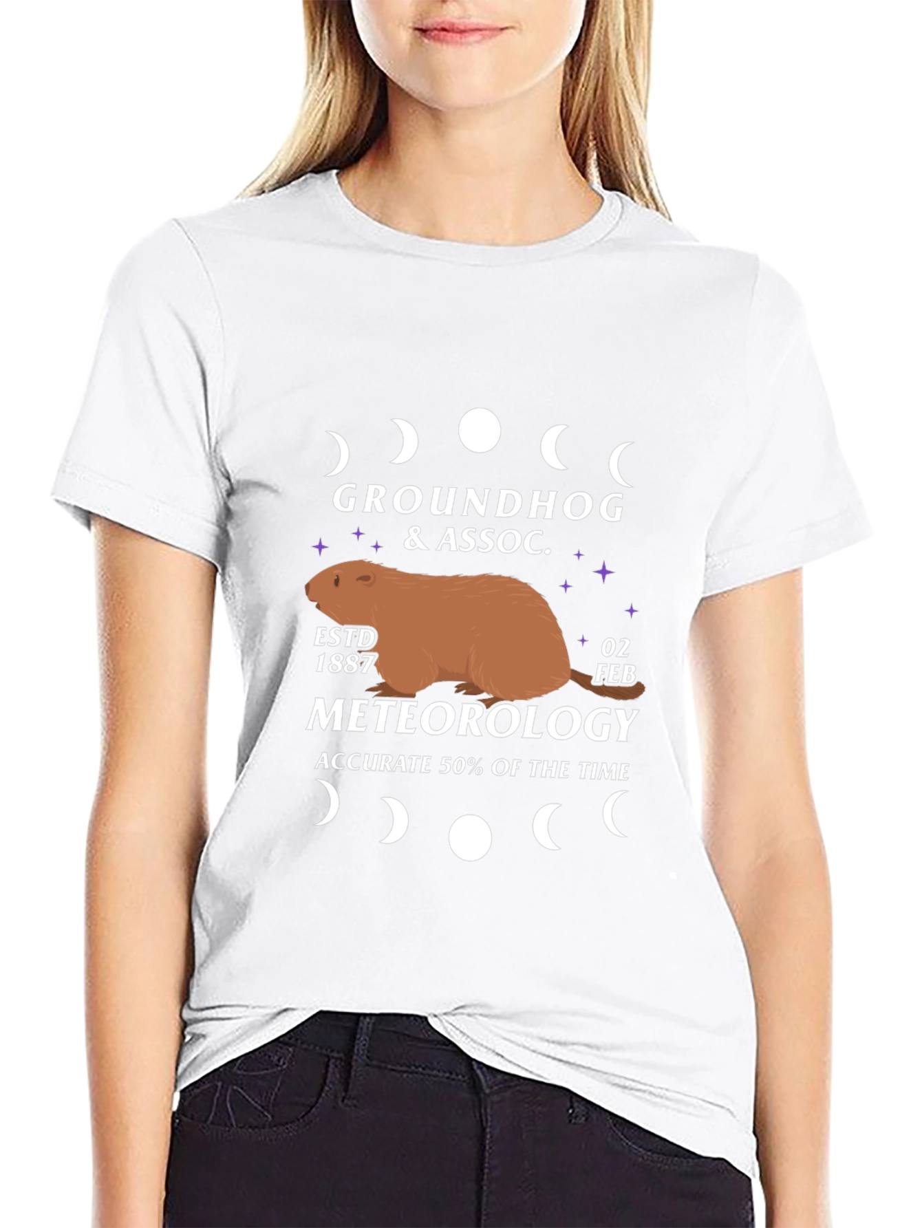 Black Groundhog Day Meteorology T-Shirt view 9