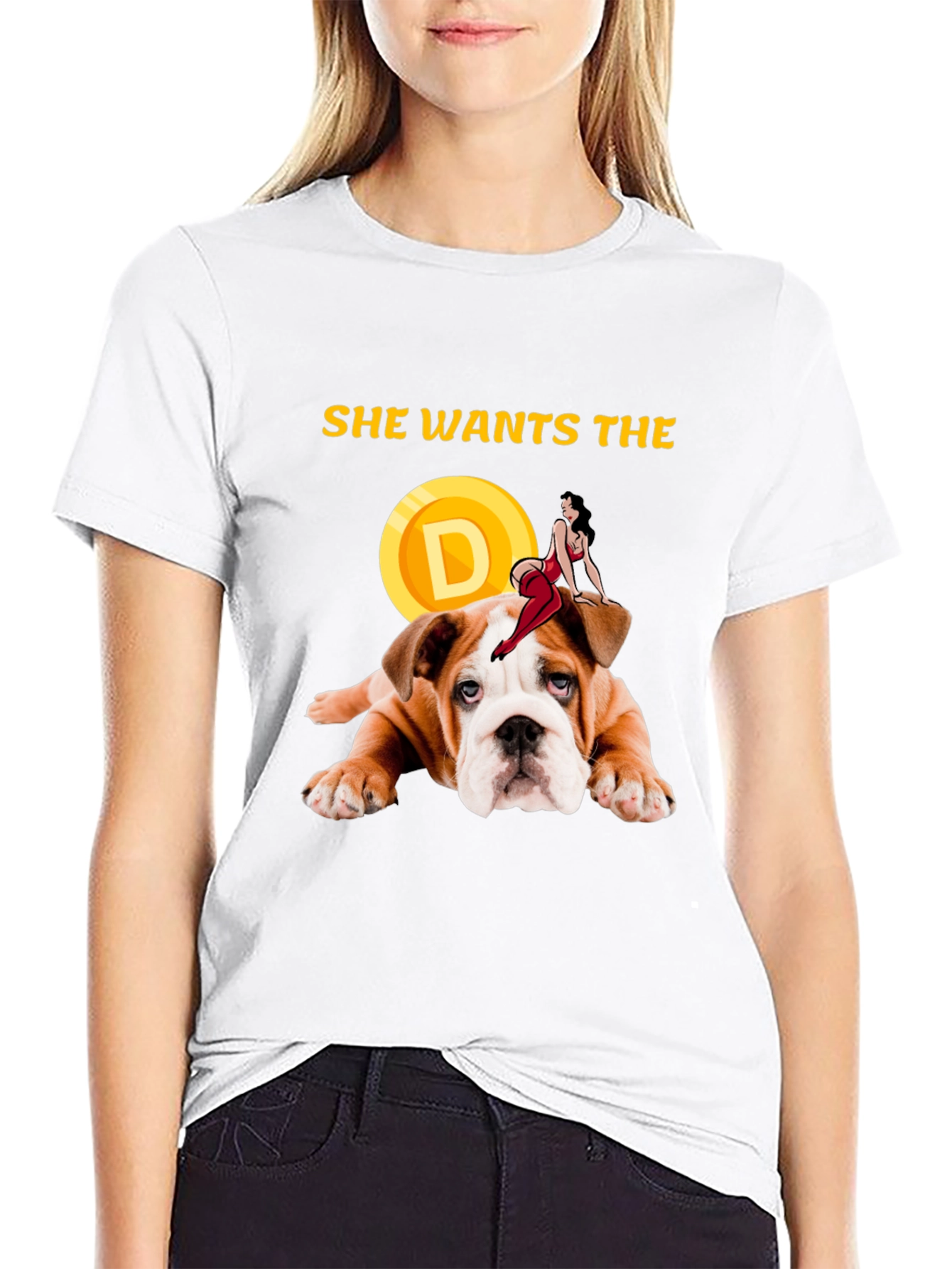 Black She Wants the D Bulldog Graphic Tee view 9