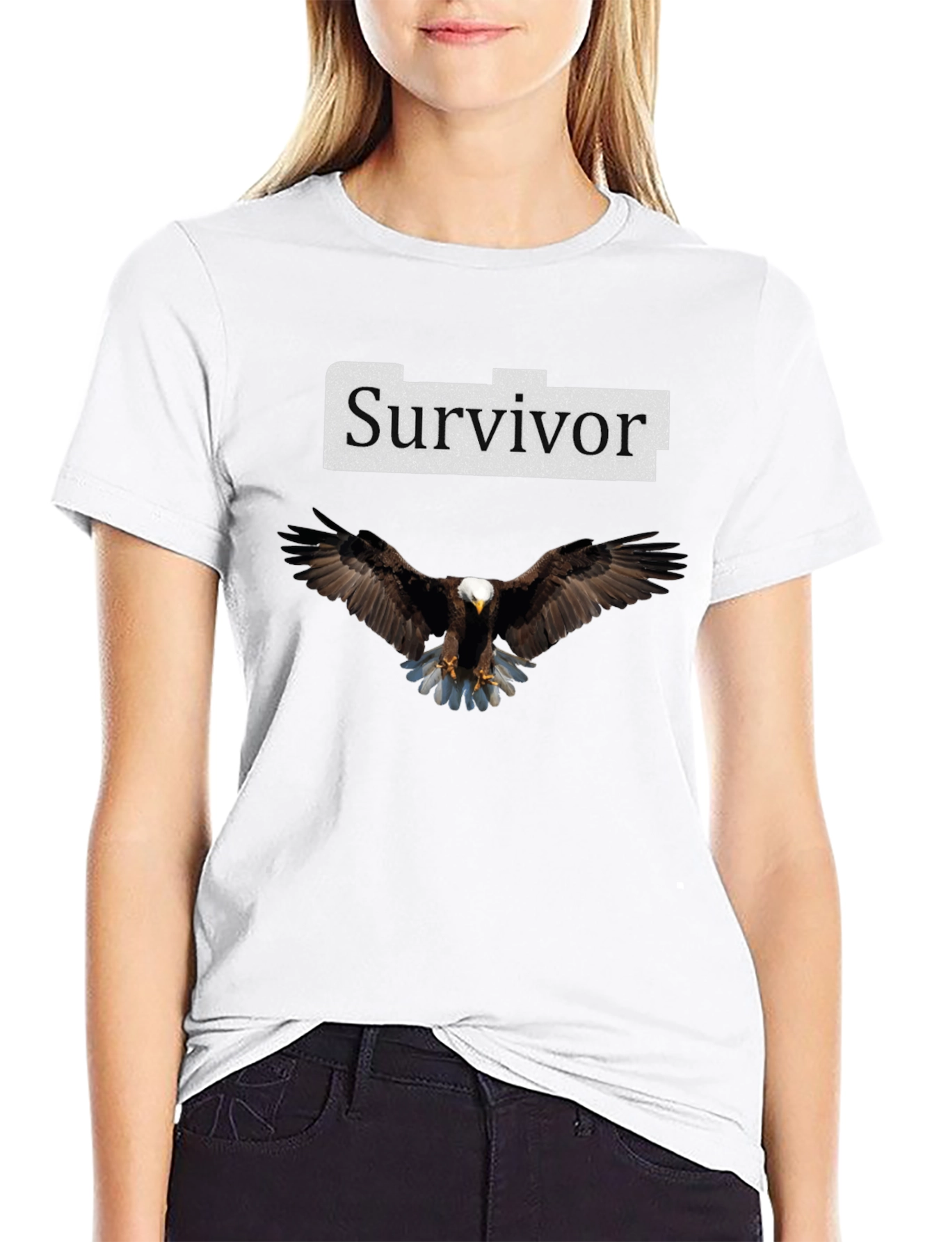Black Survivor Eagle Graphic T-Shirt view 9