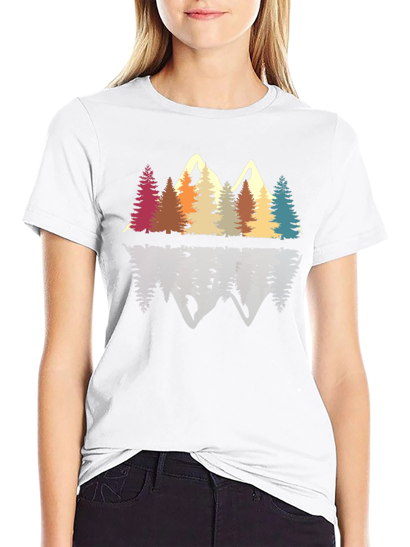 Black Retro Mountain & Trees Graphic Tee view 9