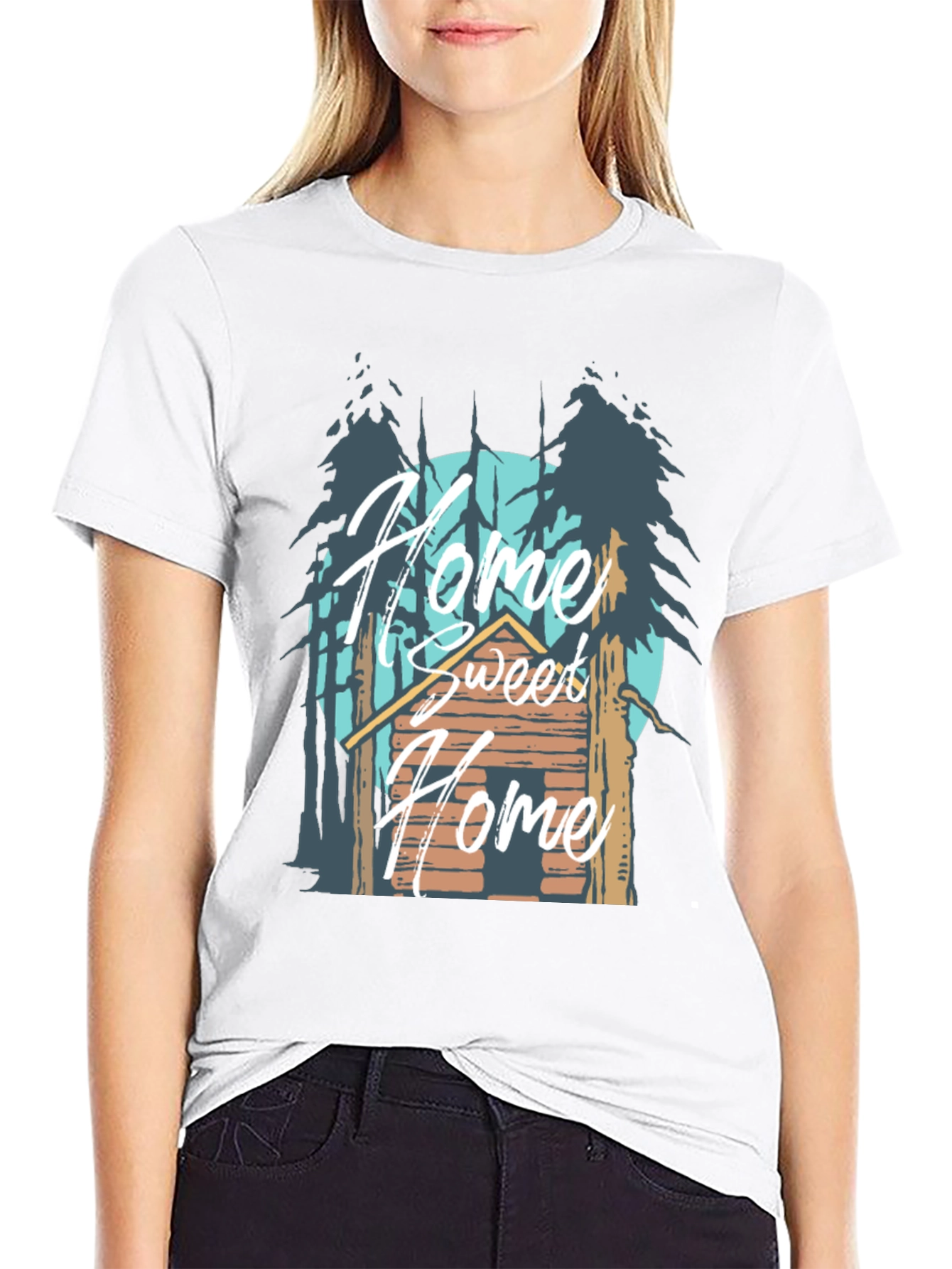 Black Home Sweet Home Cabin T-Shirt view 9