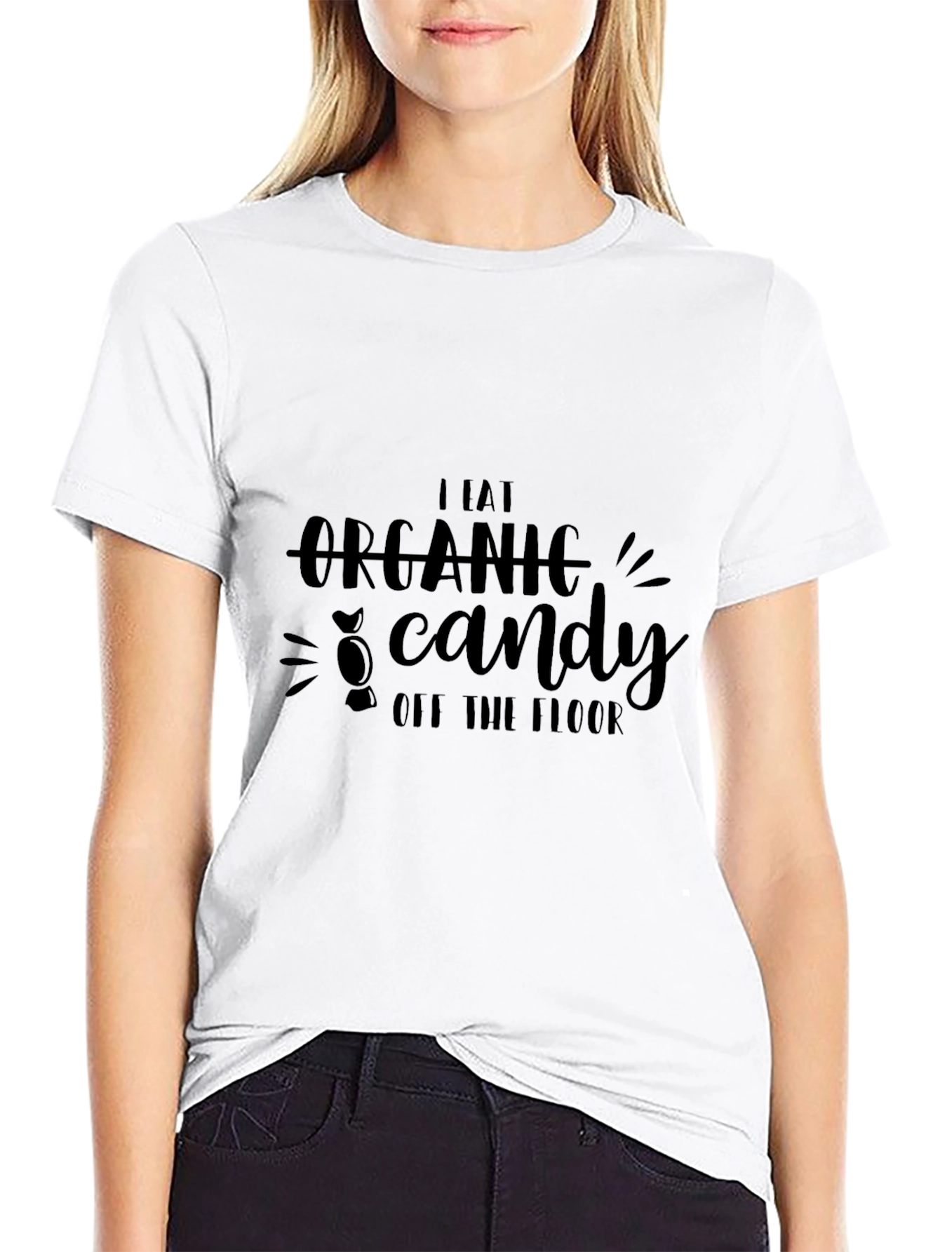 Black I Eat Organic Candy Off the Floor Graphic Tee view 9