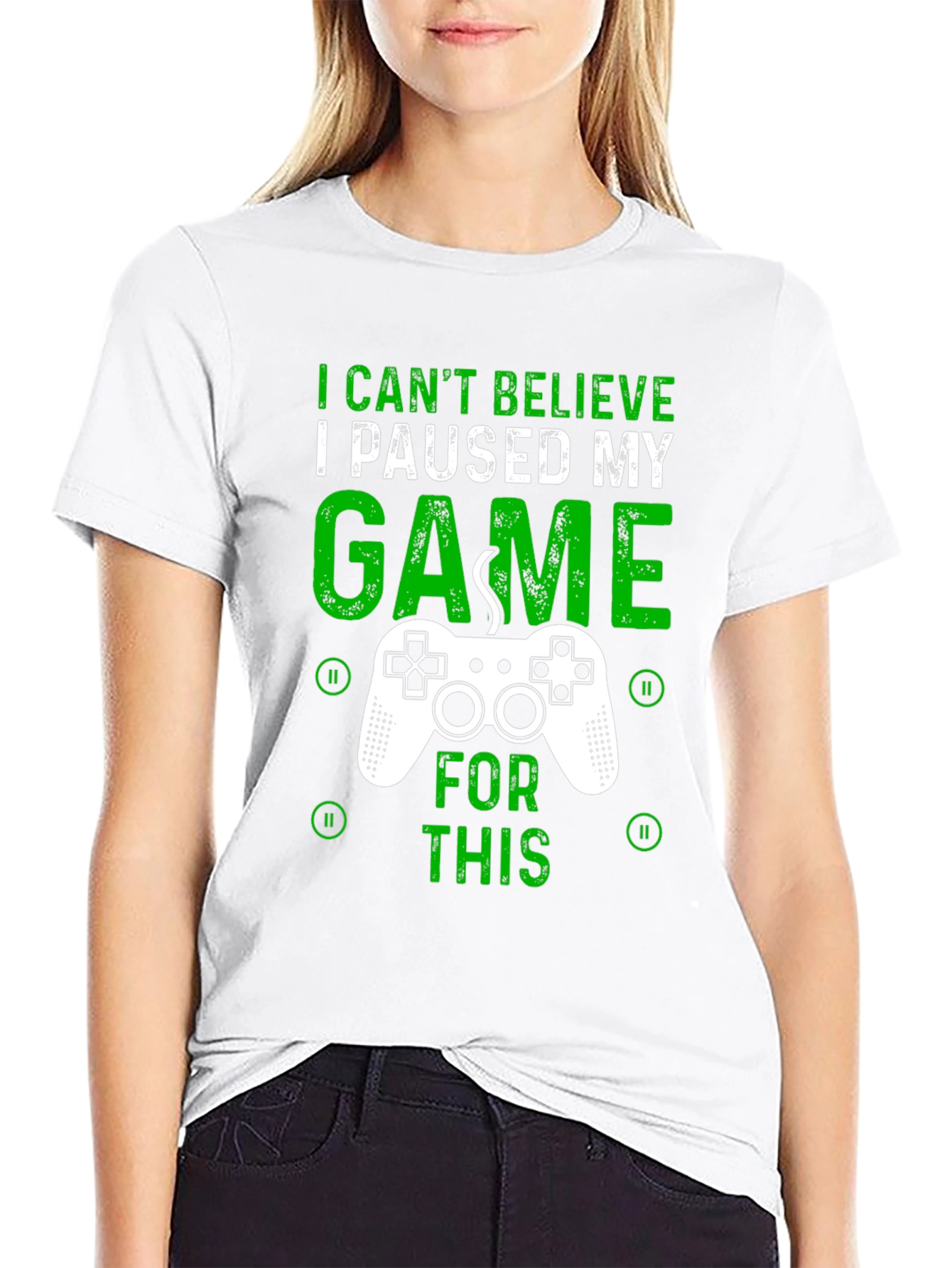 Black Gamer T-Shirt - I Paused My Game For This - Graphic Tee view 9