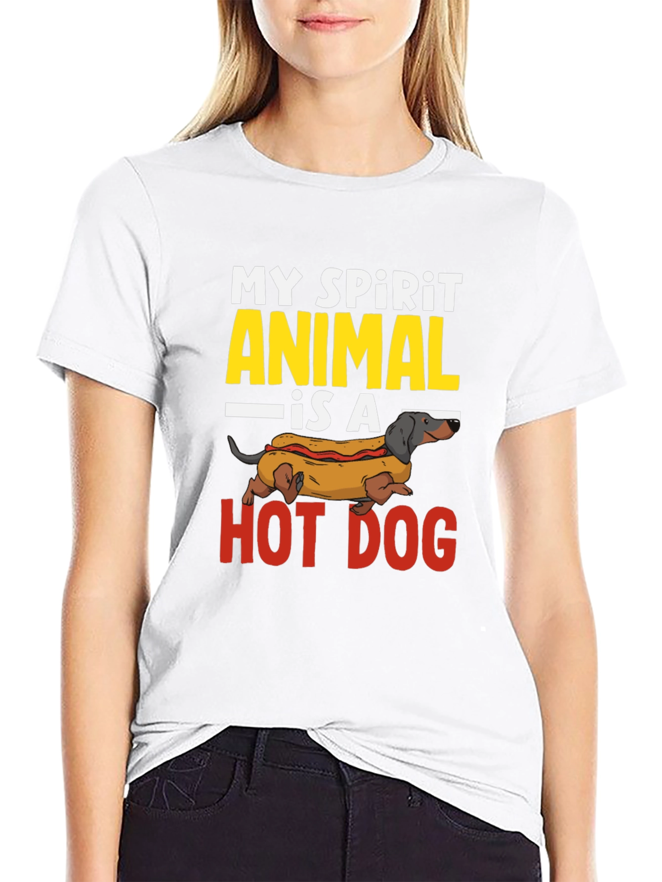 Black My Spirit Animal Hot Dog T-Shirt view 9