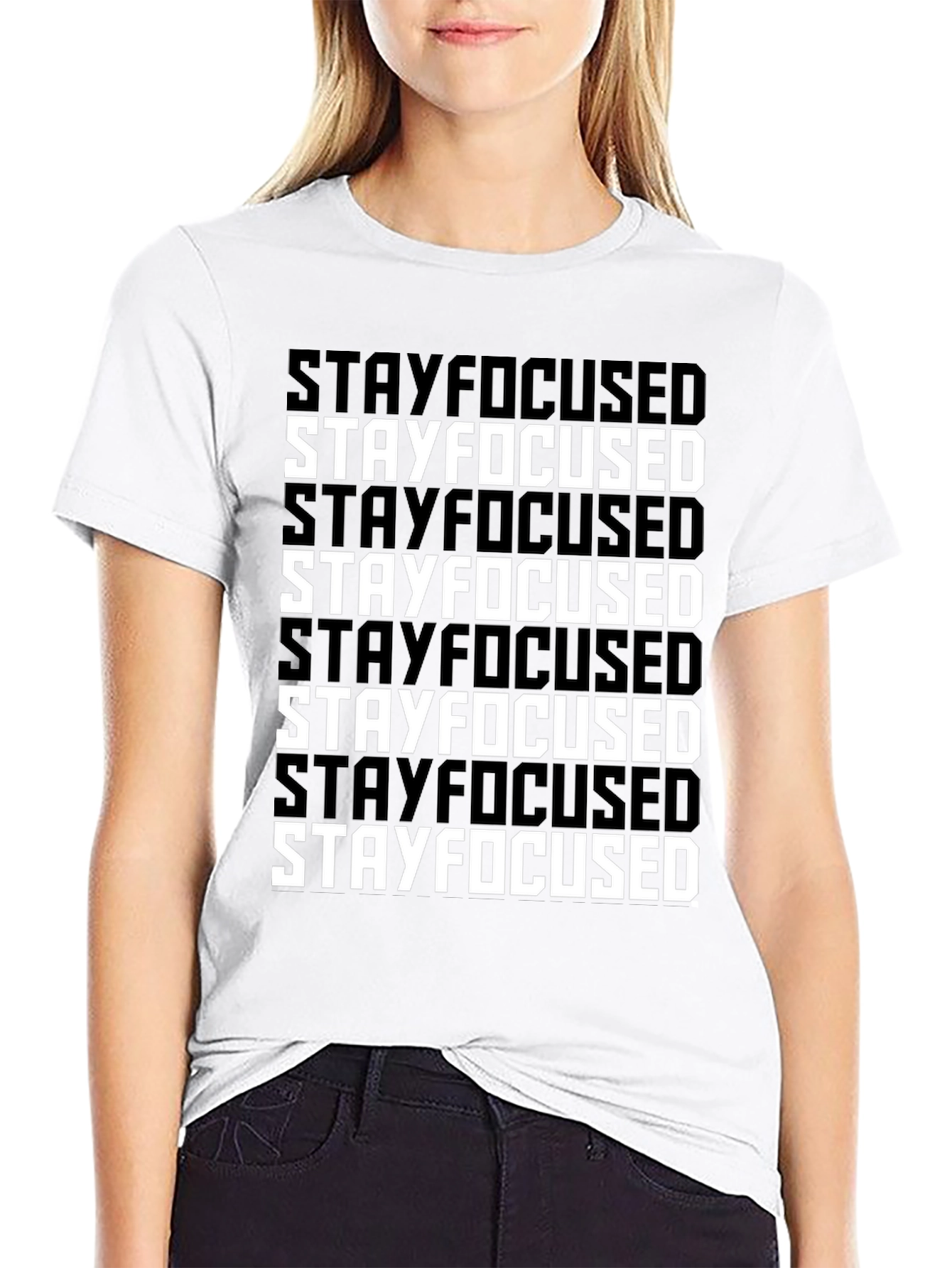 Black Stay Focused Graphic T-Shirt view 9