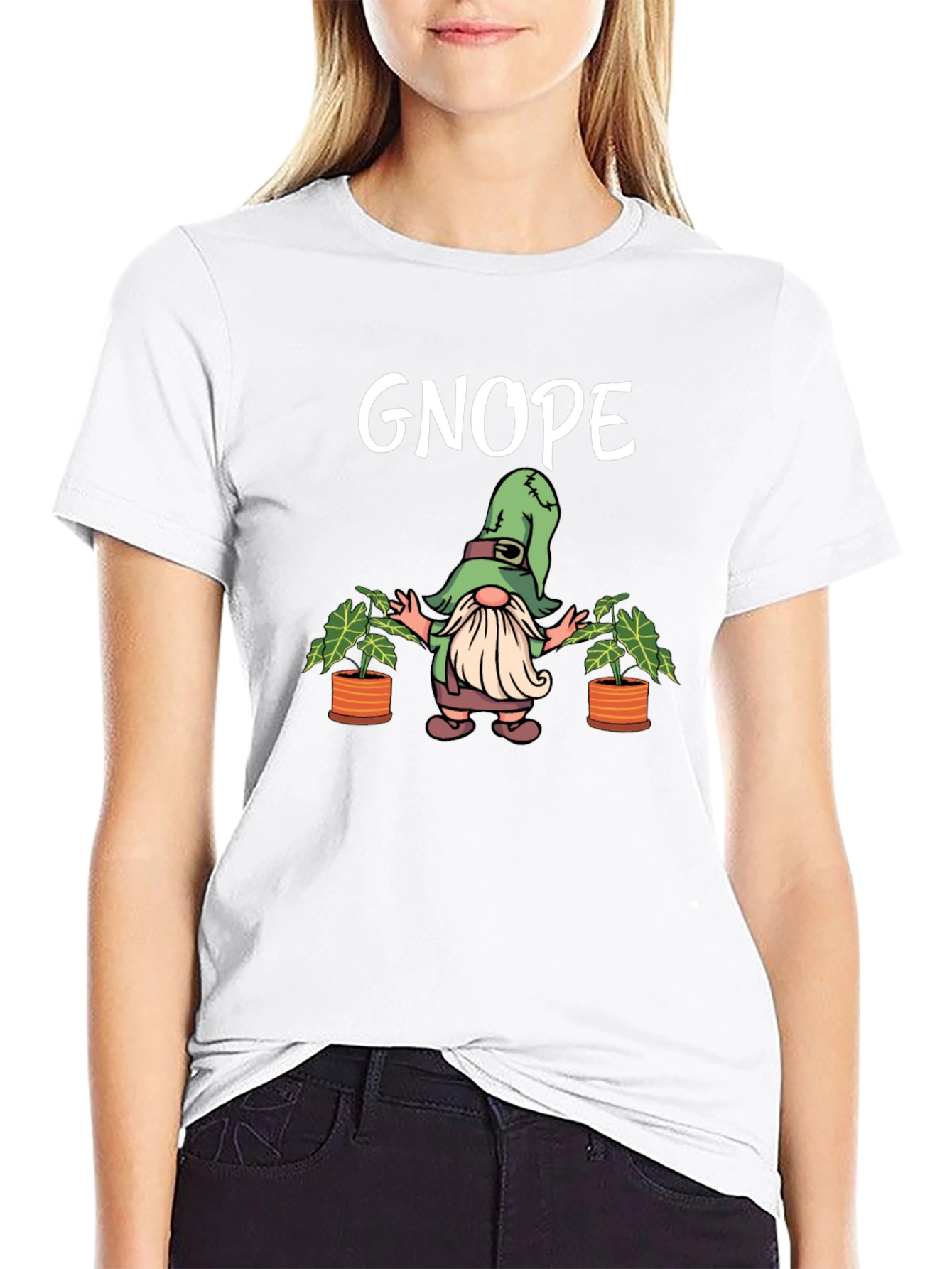 Black Gnope Black T-Shirt - Funny Garden Gnome Graphic Tee view 9