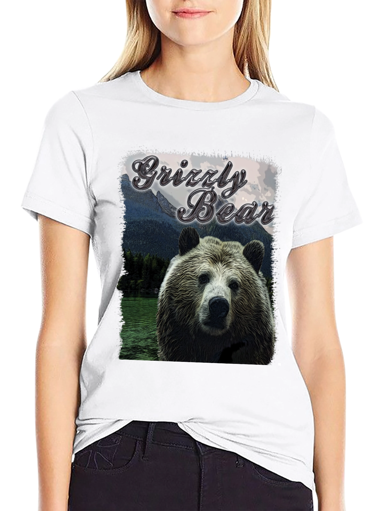 Black Grizzly Bear Graphic Tee - Wildlife T-Shirt view 9