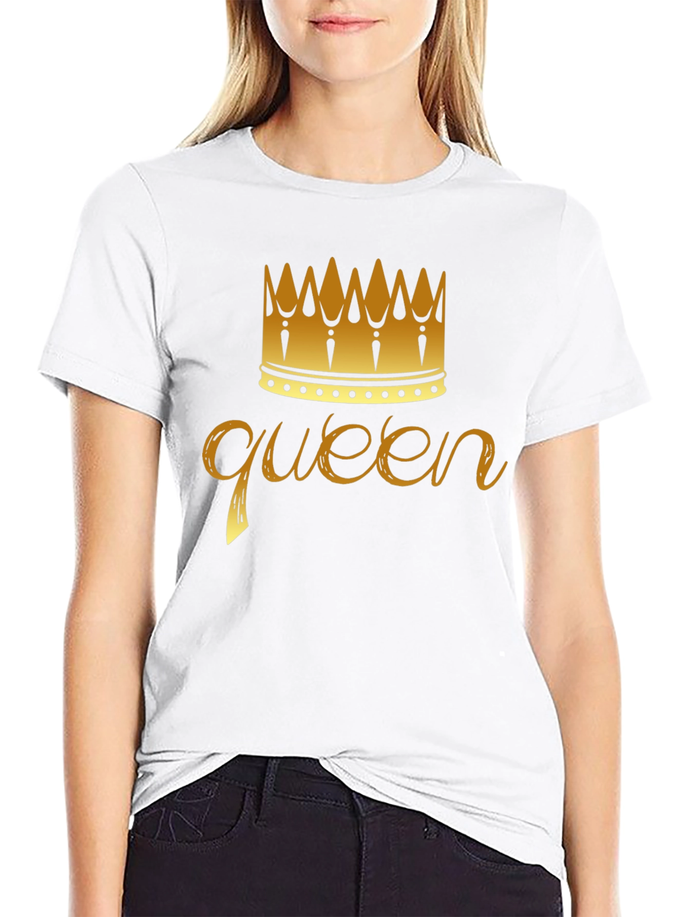 Queen Crown Graphic T-Shirt - Black - 9