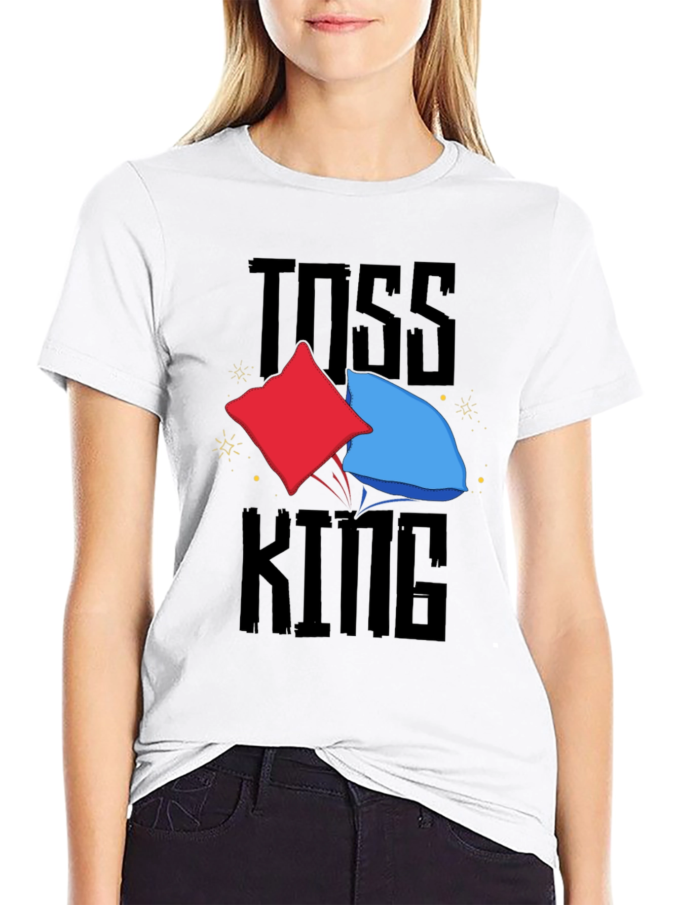 Black Toss King T-Shirt - Cornhole Fan Apparel view 9