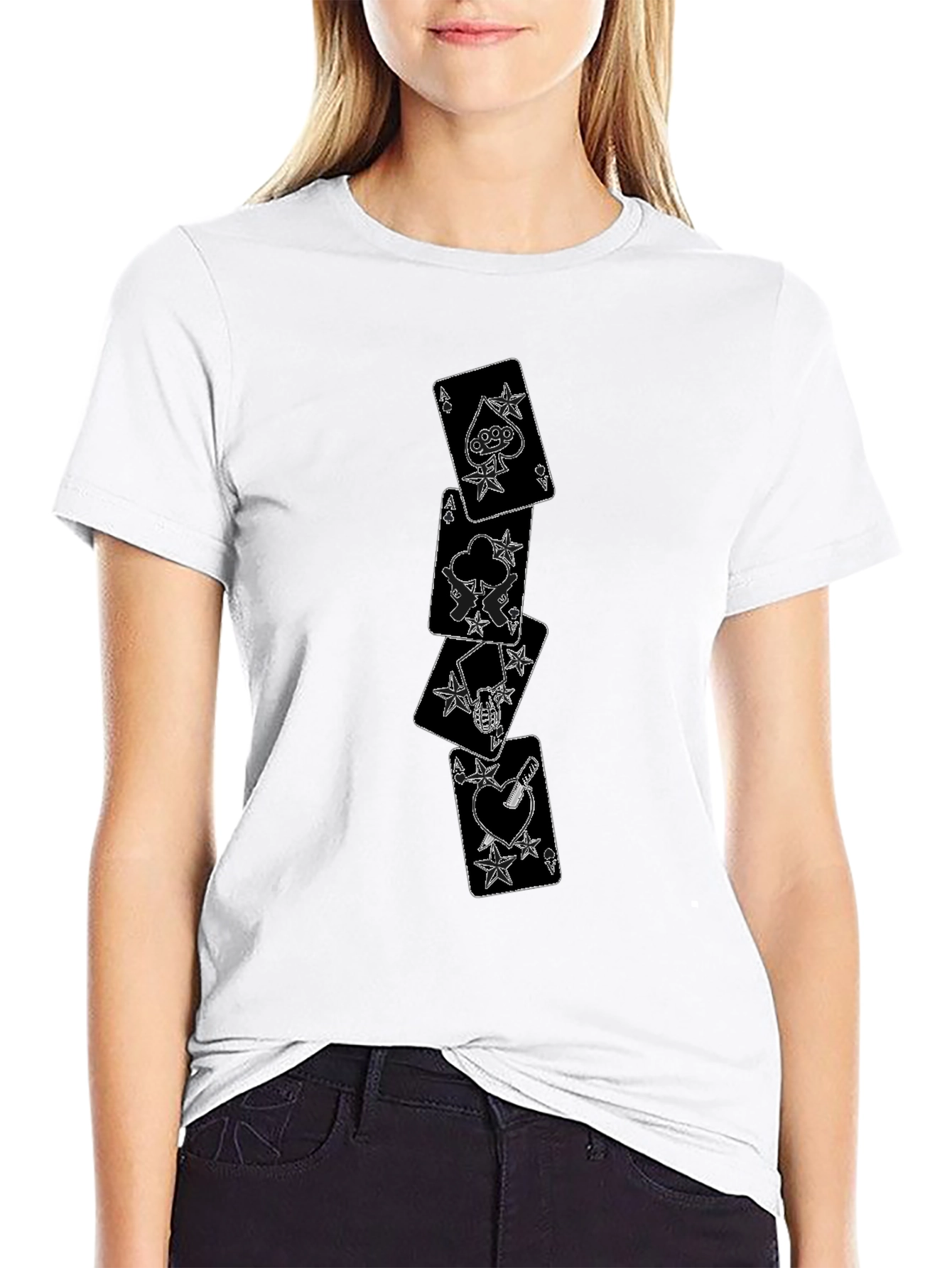 Black Ace Card Graphic Black T-Shirt view 9